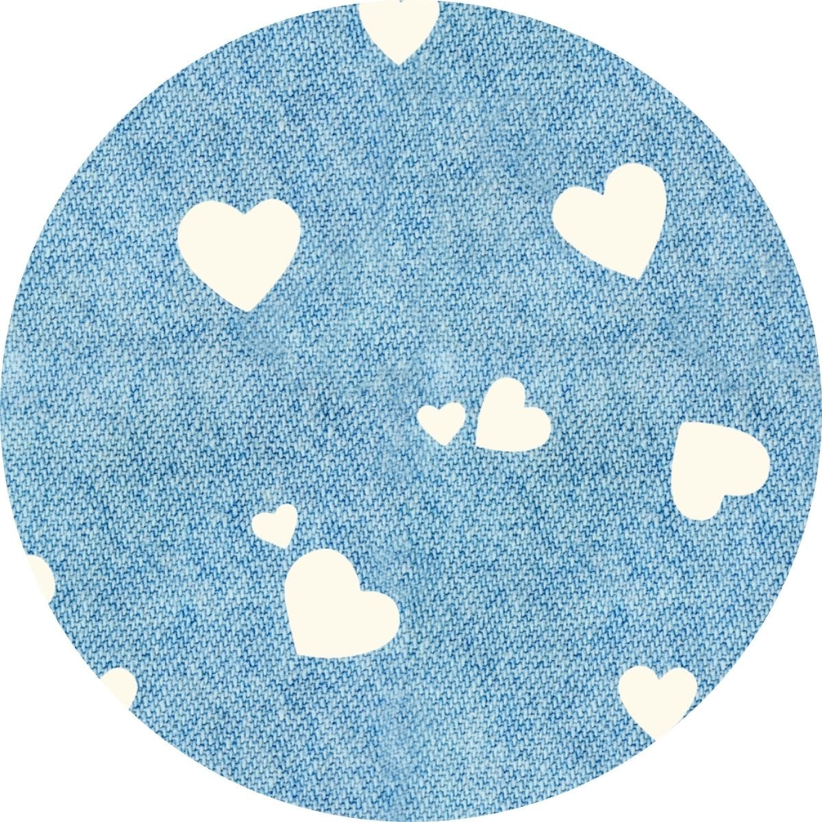 Denim Hearts Ruffled Zippered Footie