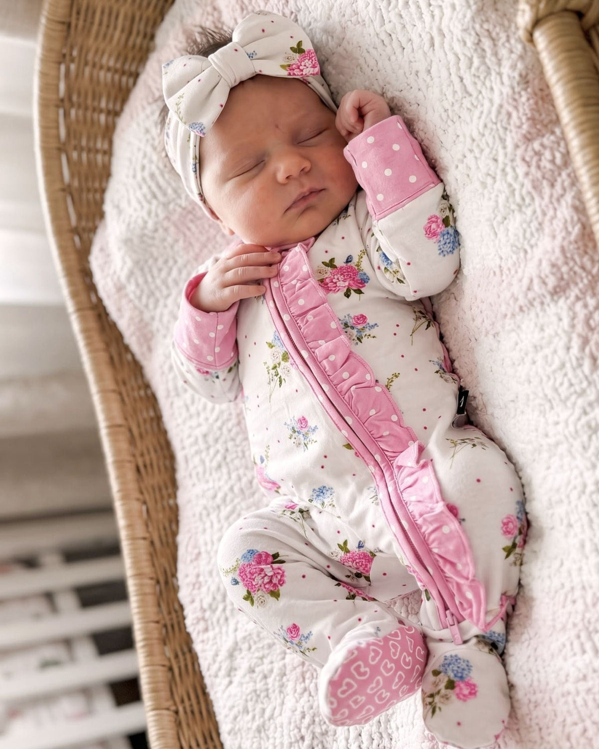 Elsie Ruffled Zippered Footie