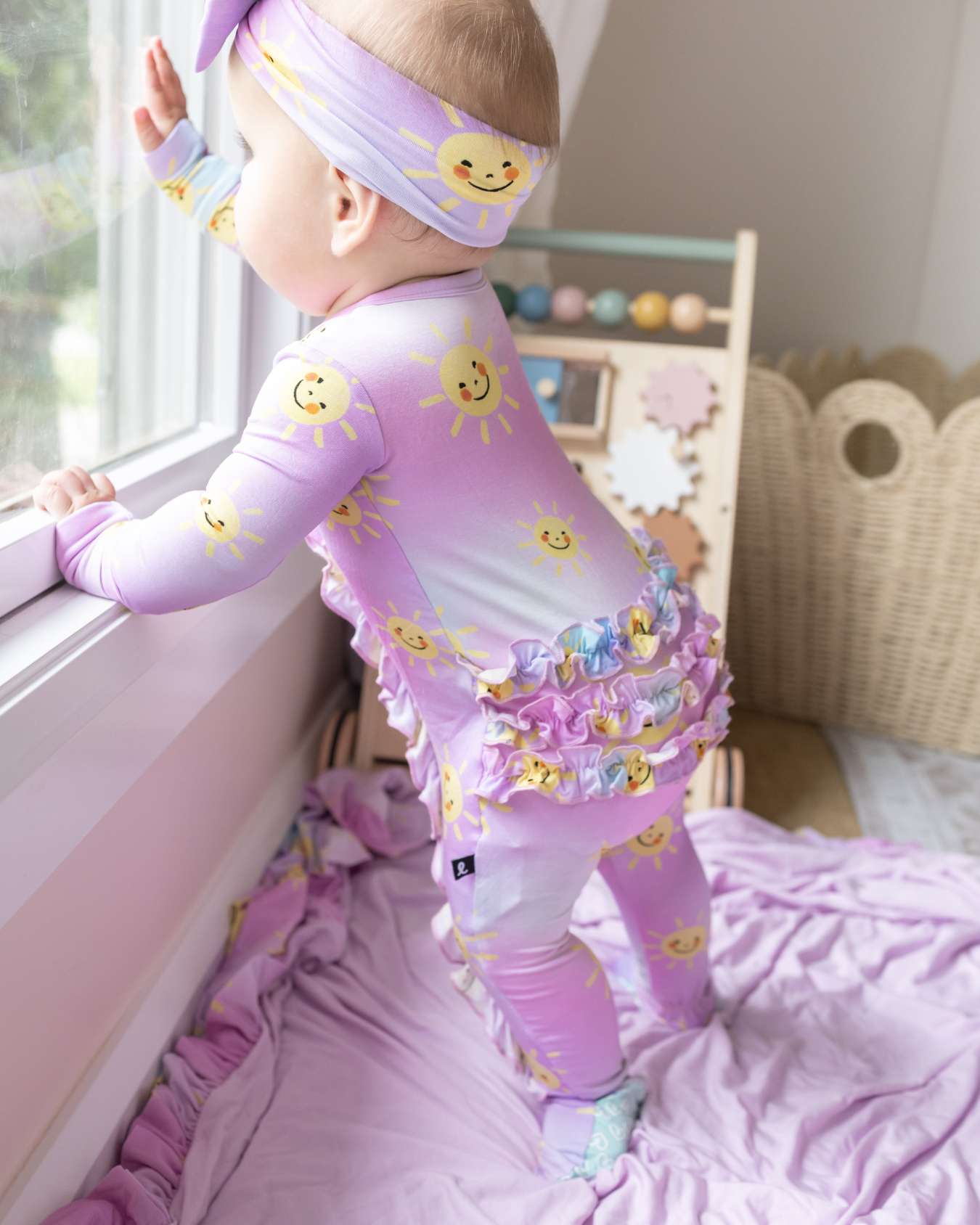 Zoe Ruffled Zippered Footie