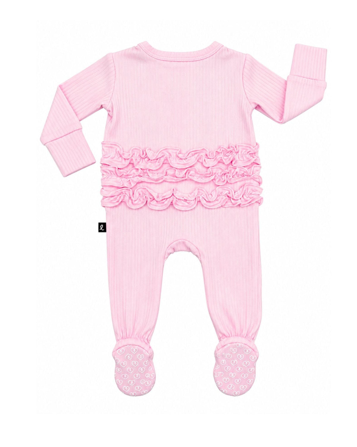 Peony Ruffled Zippered Footie