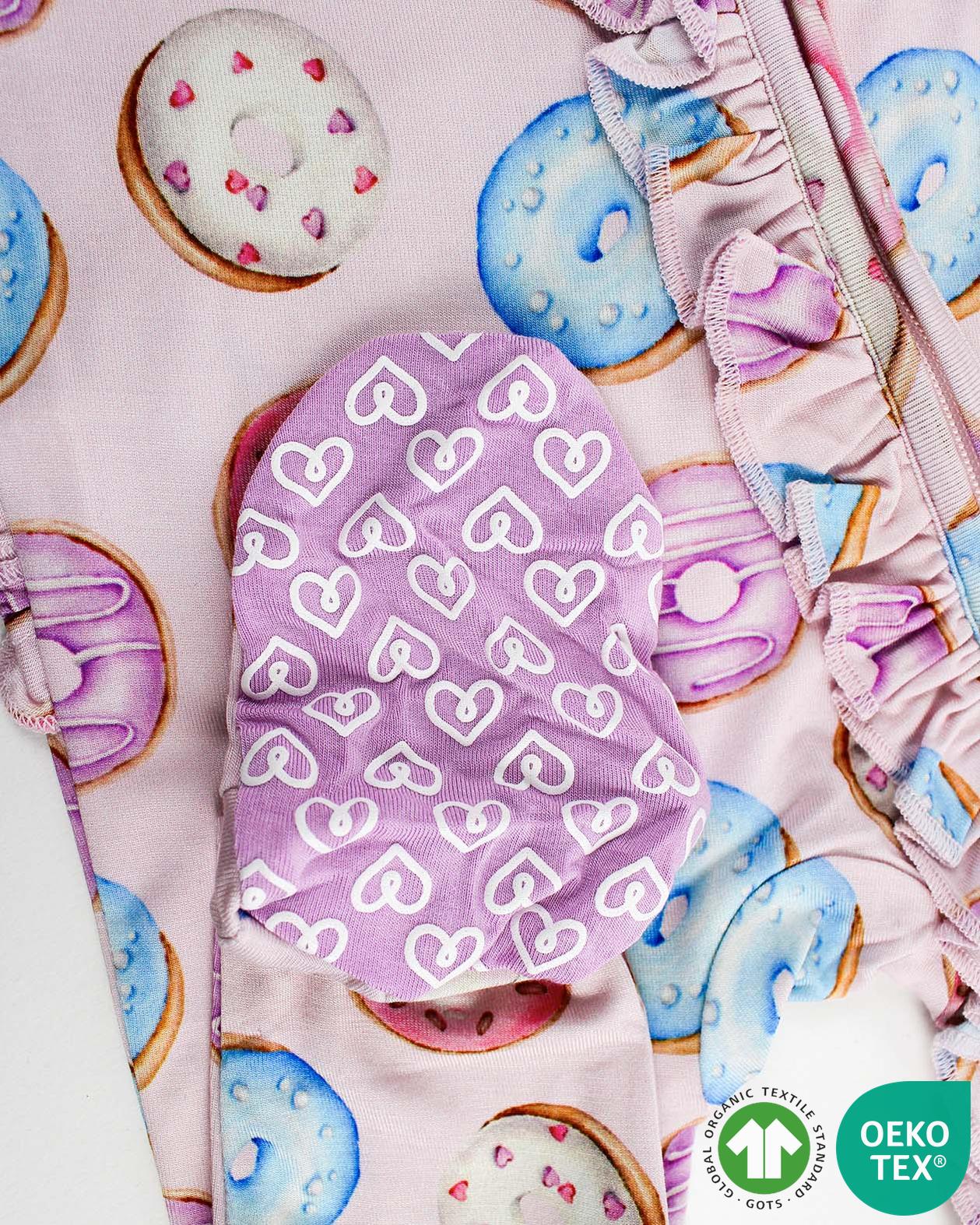 Donuts Ruffled Zippered Footie