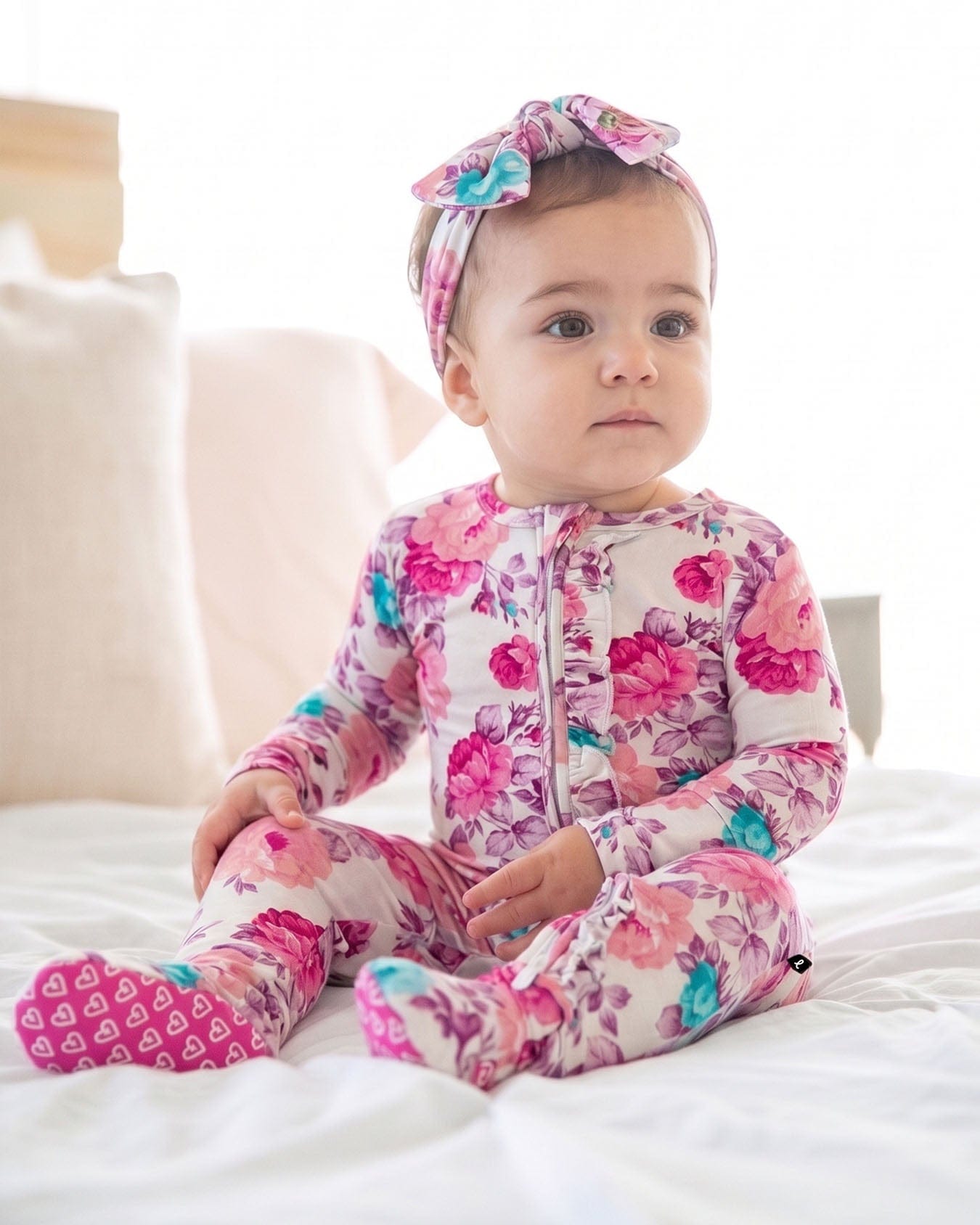 Naomi Ruffled Zippered Footie