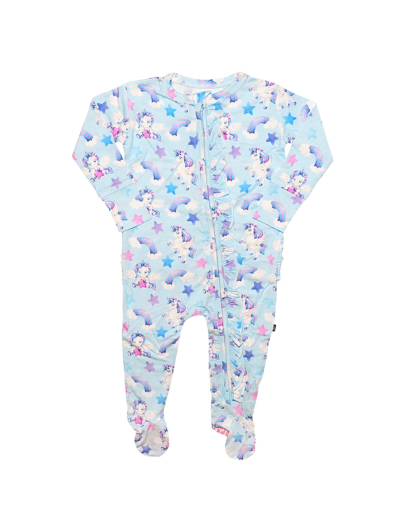 Unicorn Ruffled Zippered Footie