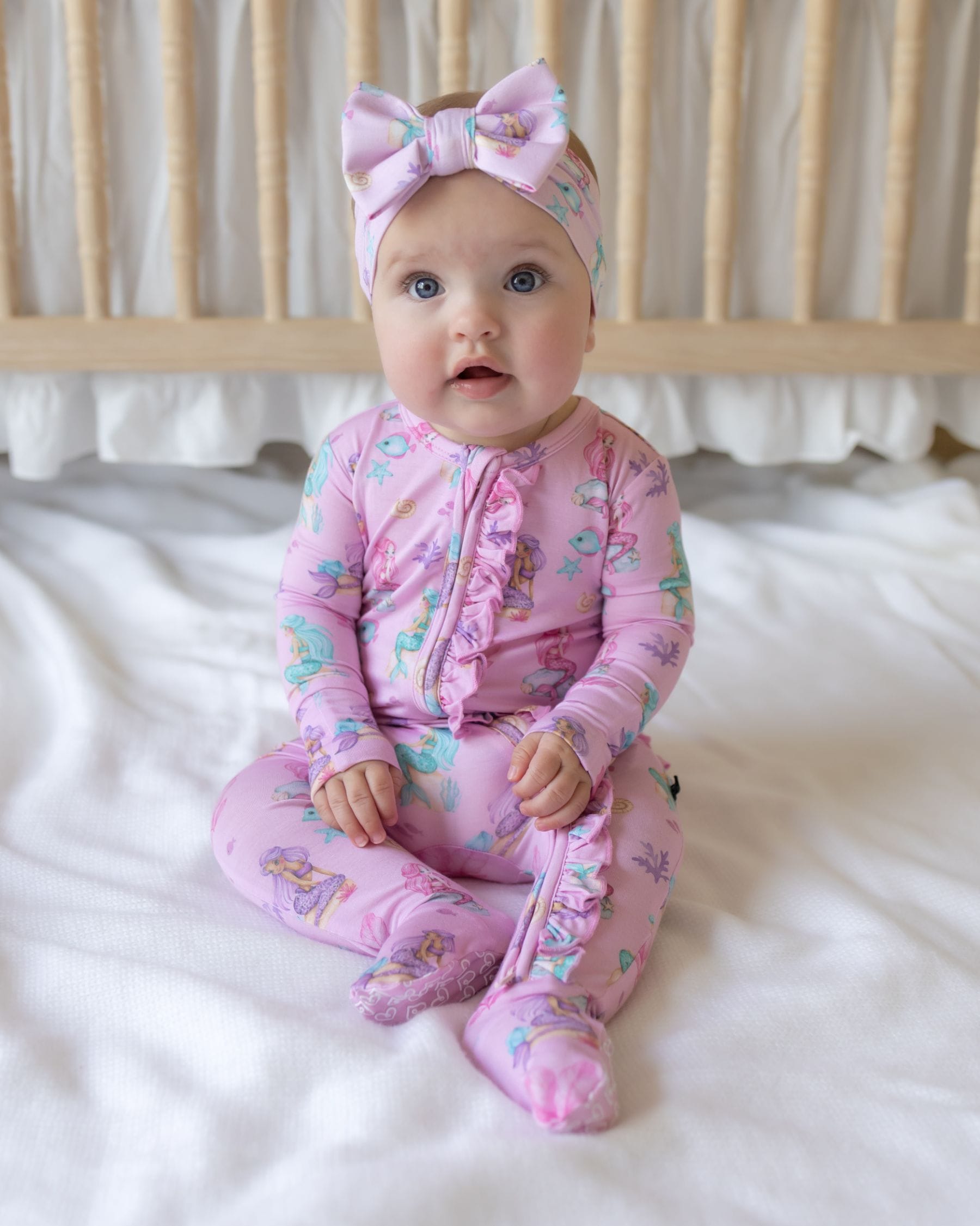 Ariella Ruffled Zippered Footie