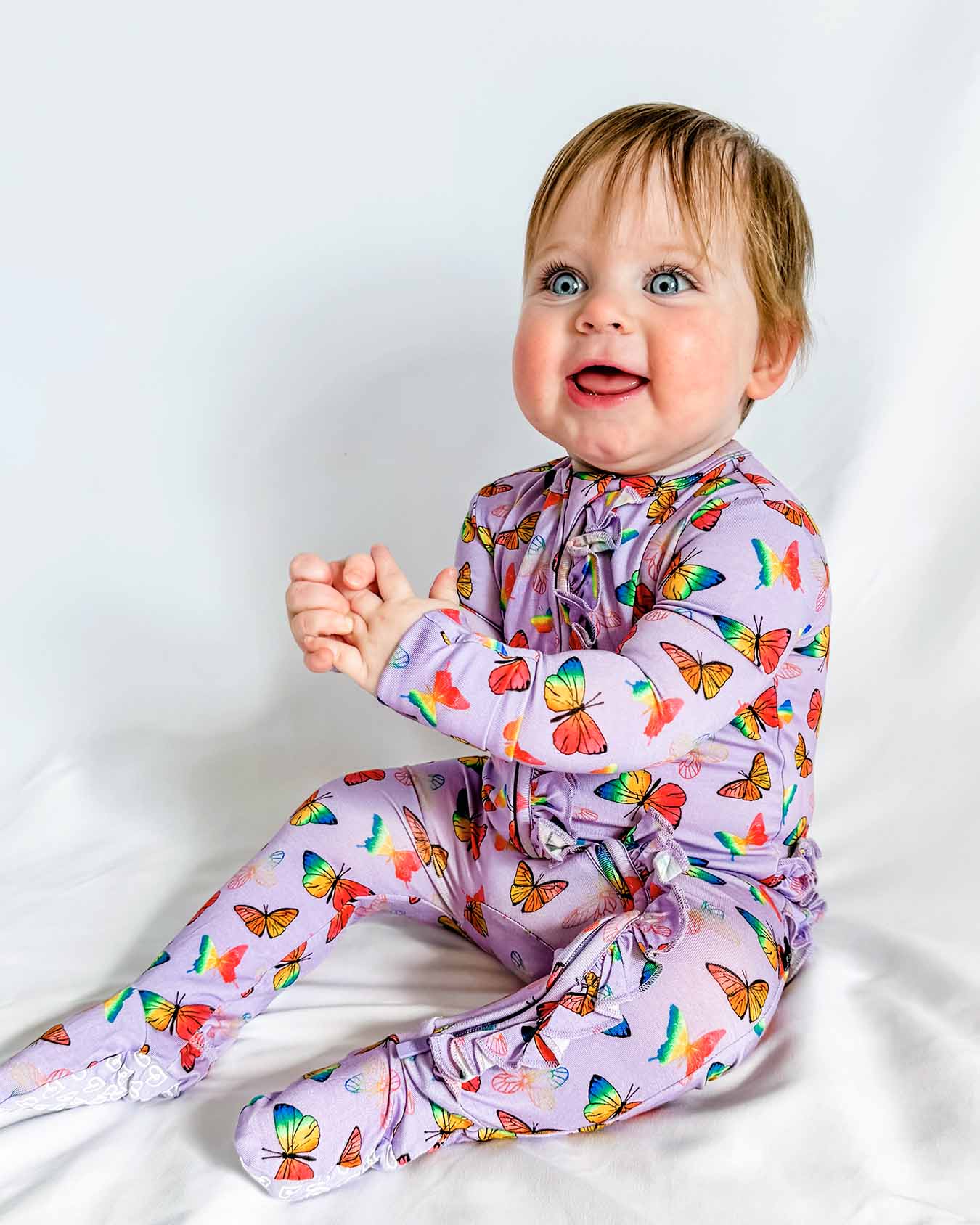 Jordana Ruffled Zippered Footie