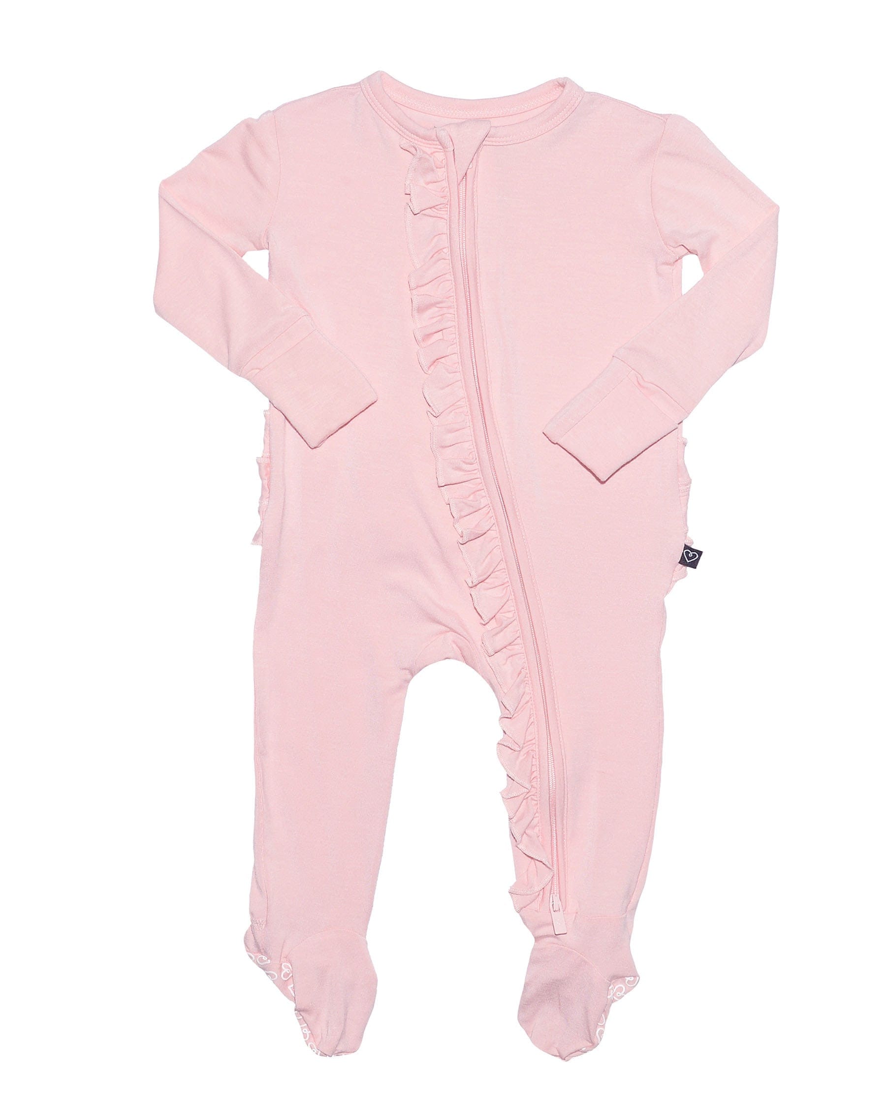 Rose Ruffled Zippered Footie