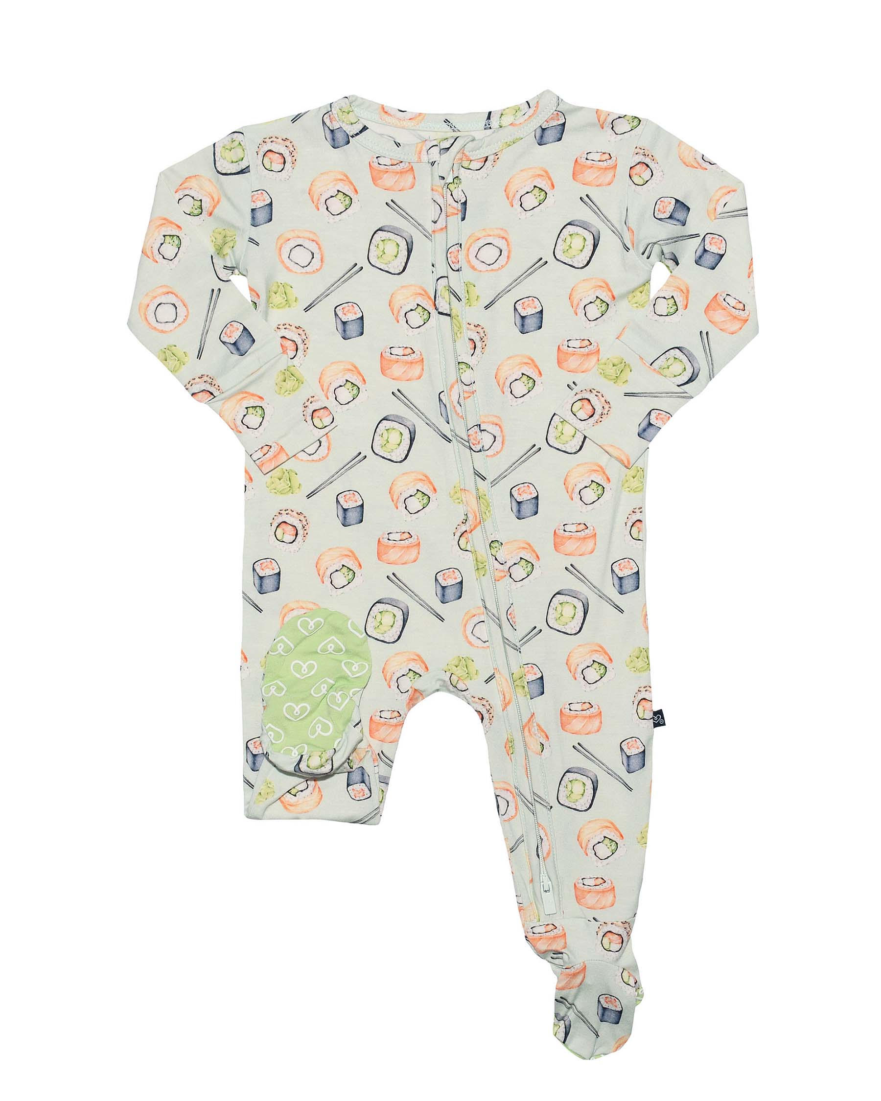 Sushi Bamboo Zippered Footie