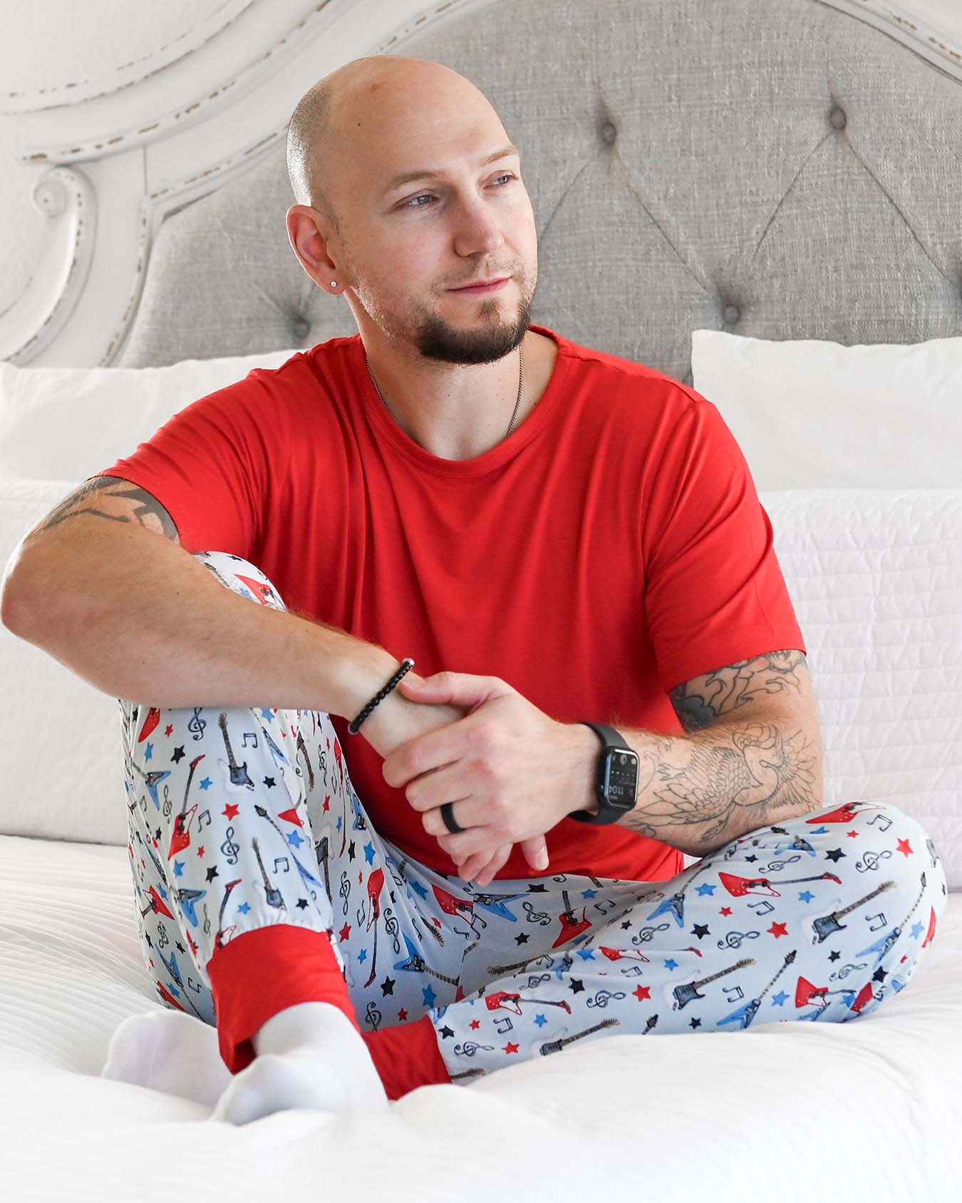 Red Men's Lounge Top