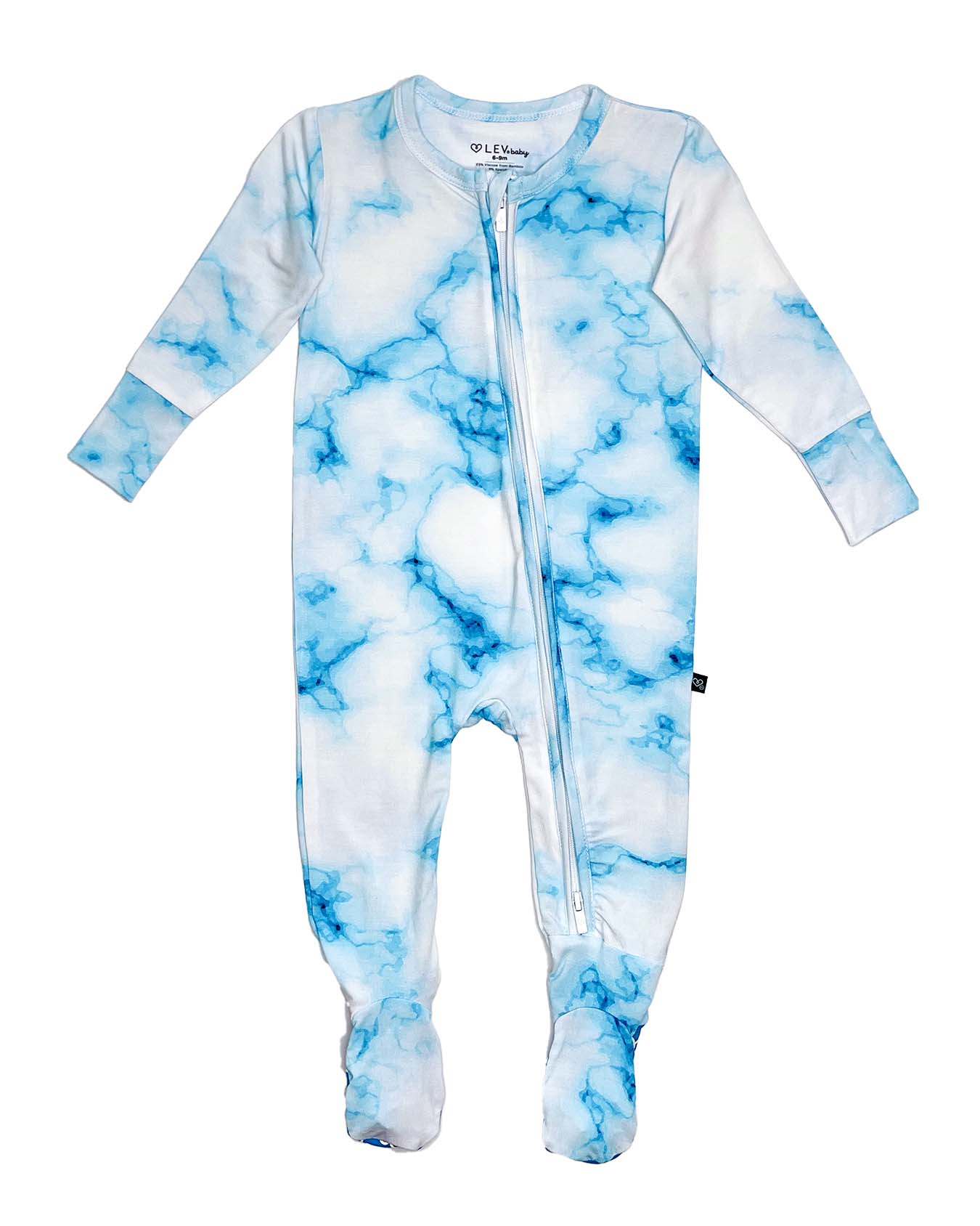Blue Marble Zippered Footie