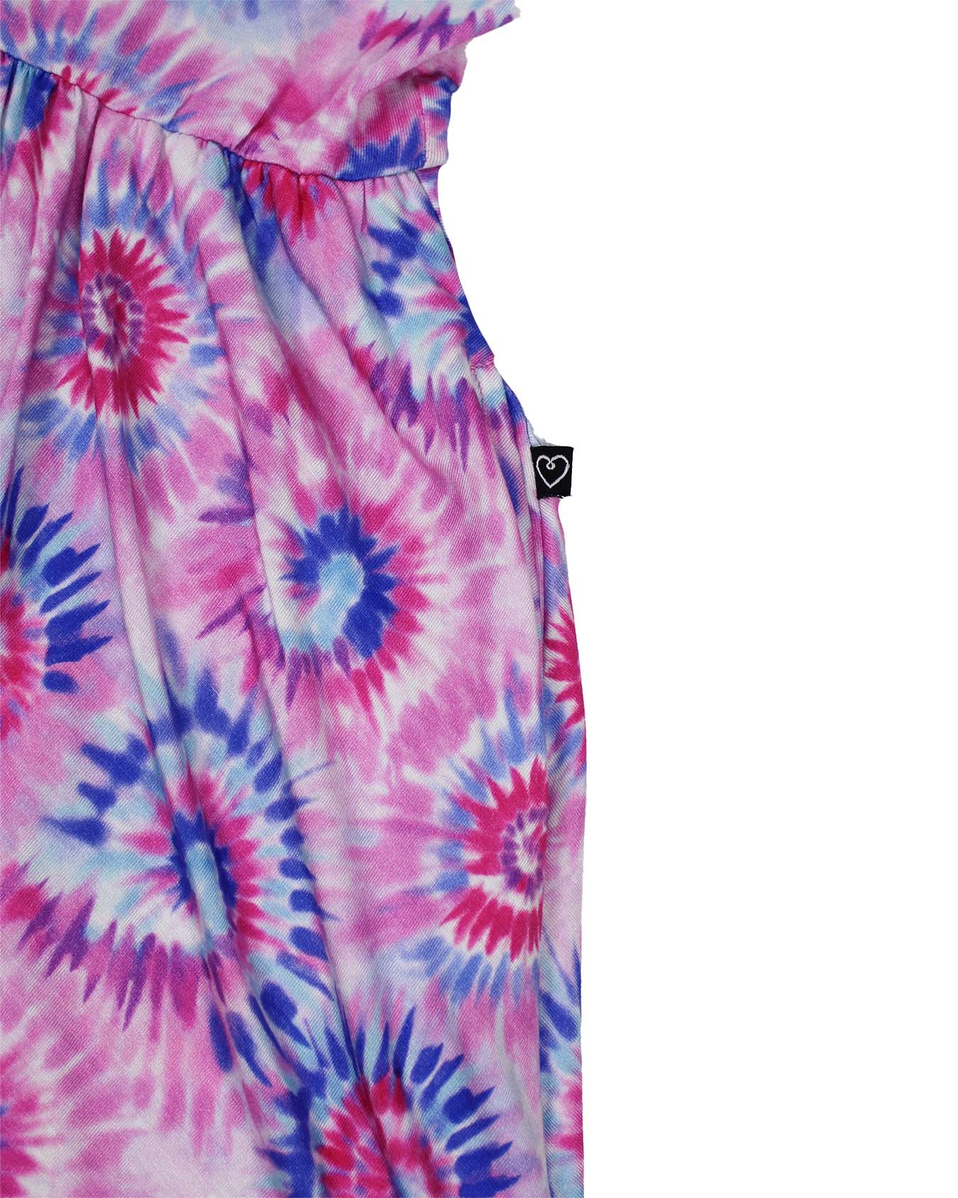 Pink Tie Dye Ruffled Twirl Dress