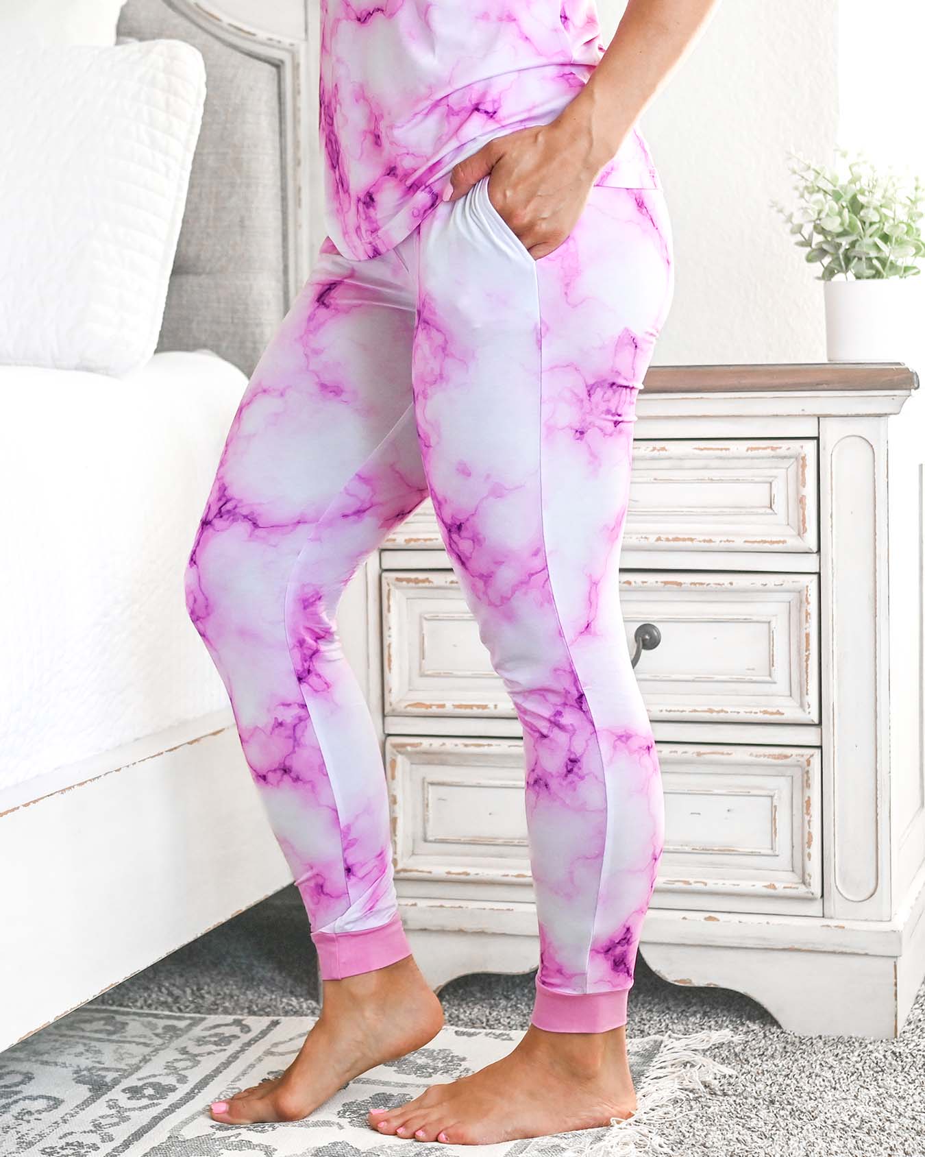 Pink Marble Mama Jogger