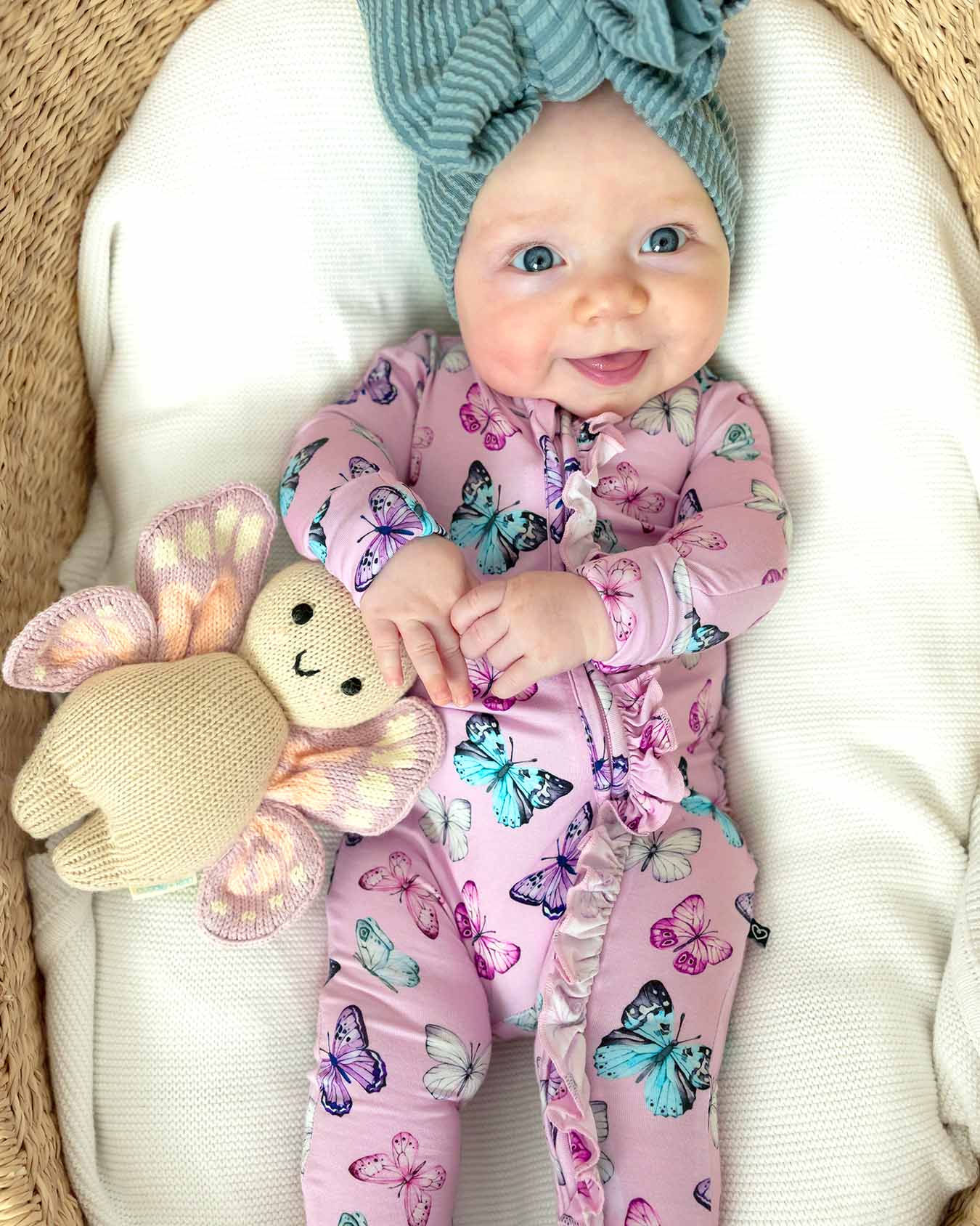 Julia Ruffled Zippered Footie