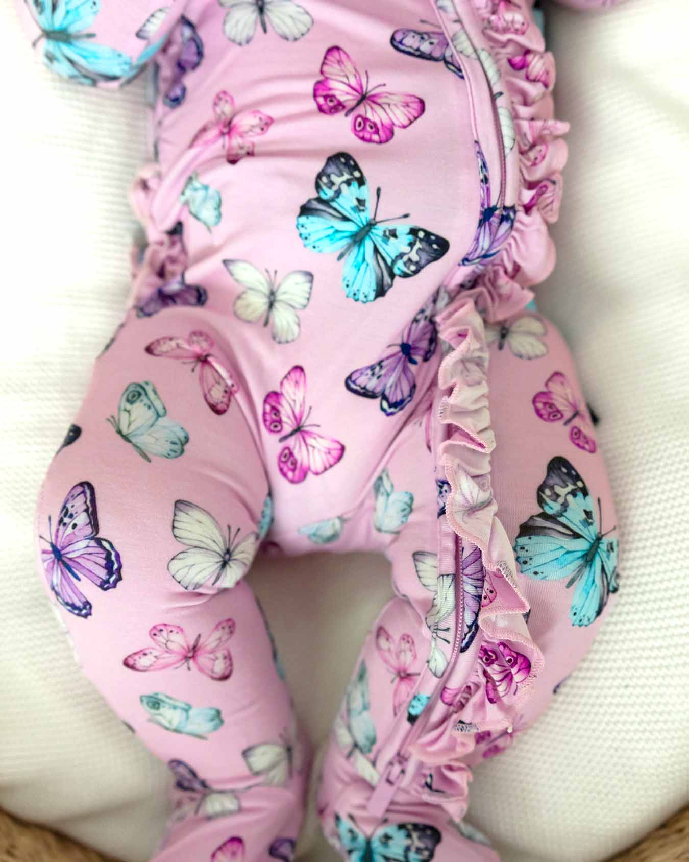 Julia Ruffled Zippered Footie