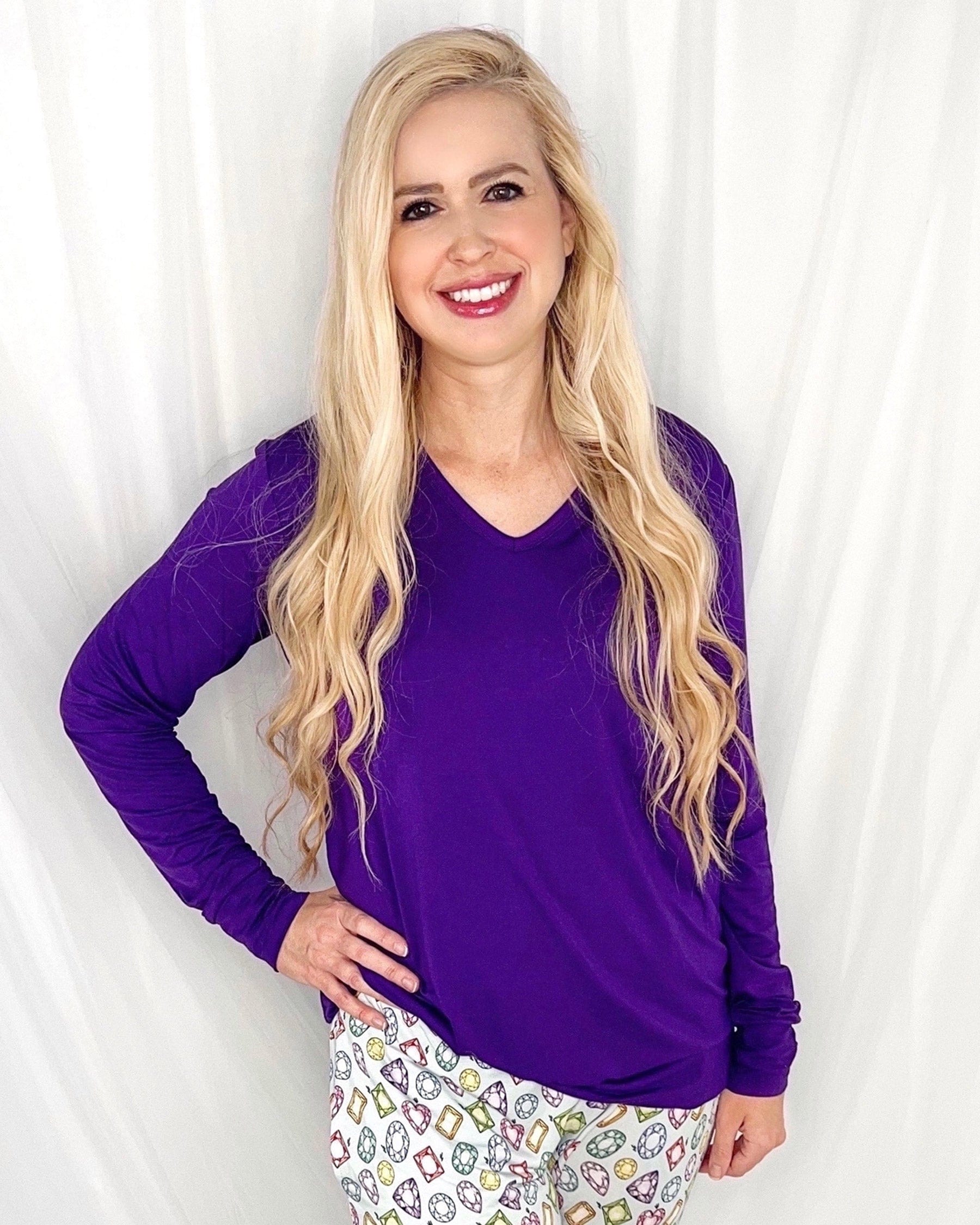 Purple Bamboo Mama Lounge Top