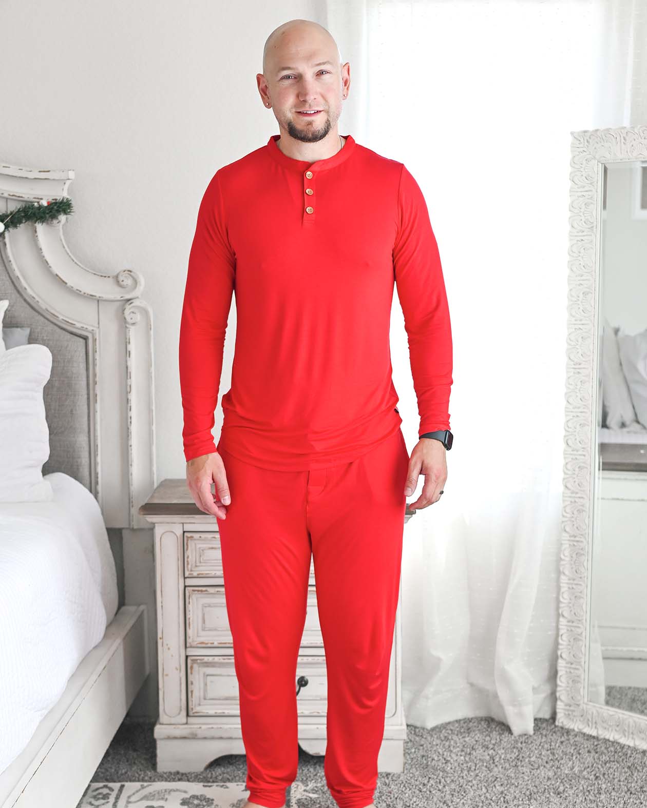 Scarlet Red Men's Henley