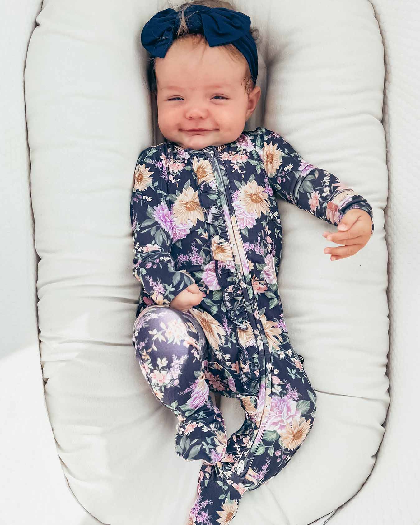 Anna Ruffled Zippered Footie