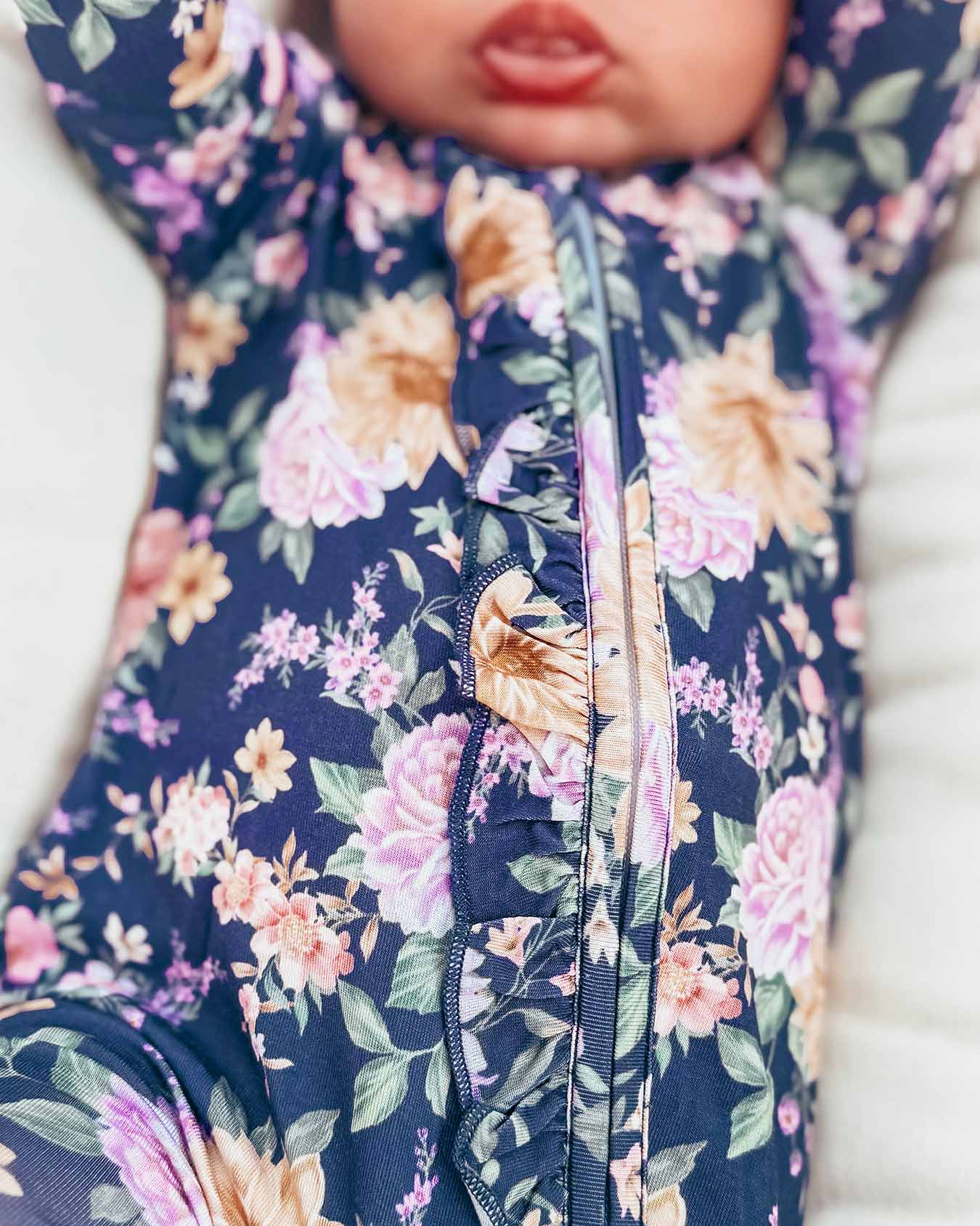 Anna Ruffled Zippered Footie