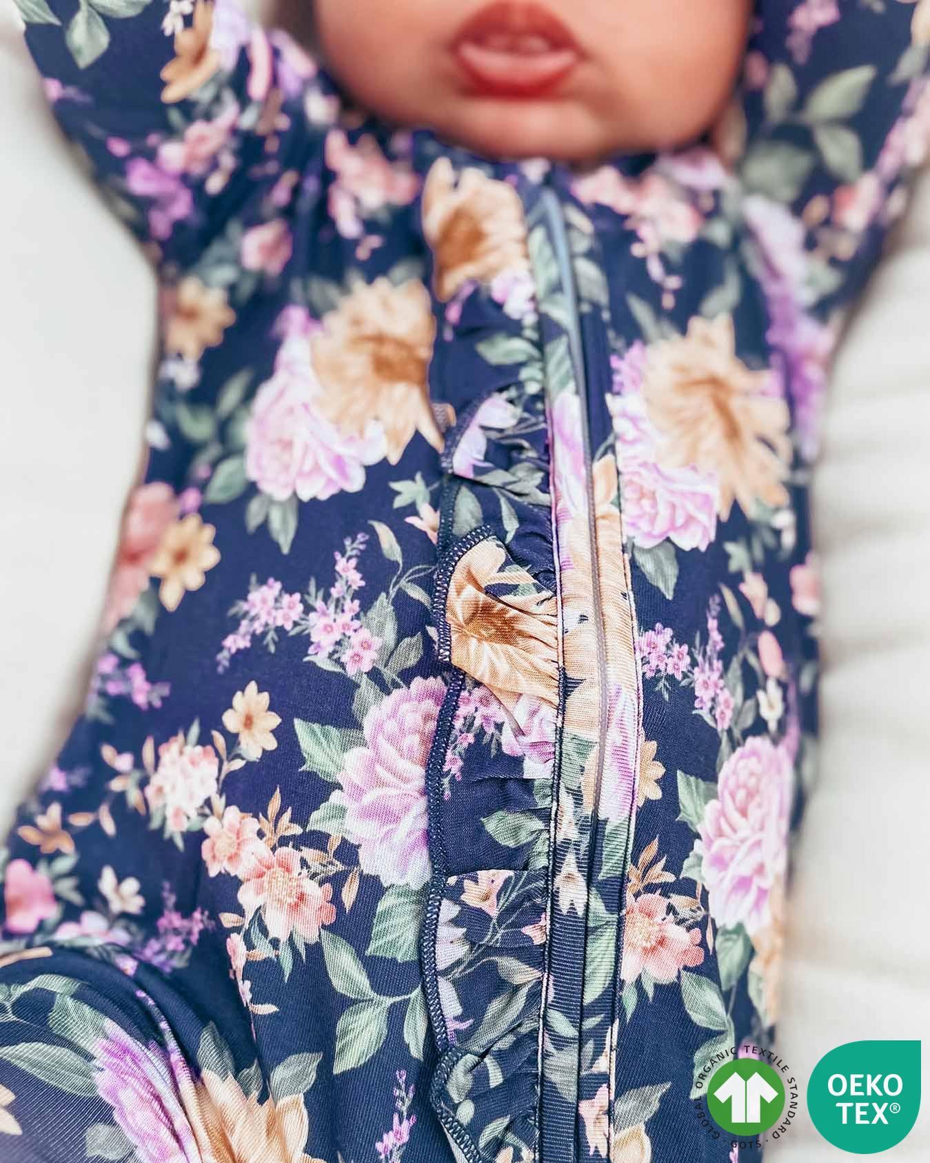 Anna Ruffled Zippered Footie