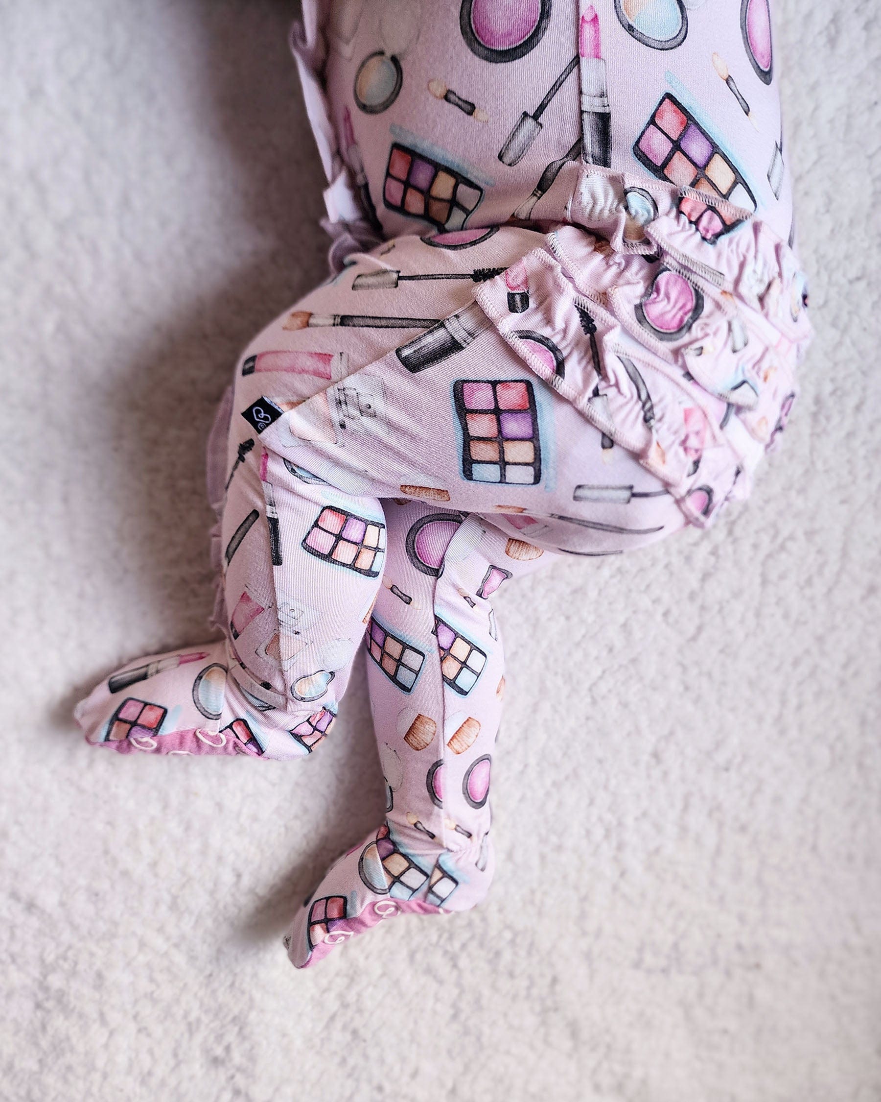 Baby Glam Bundle - Set of 3 - Avery Footie - Aurora Footie - Solid Rose Pink Footie