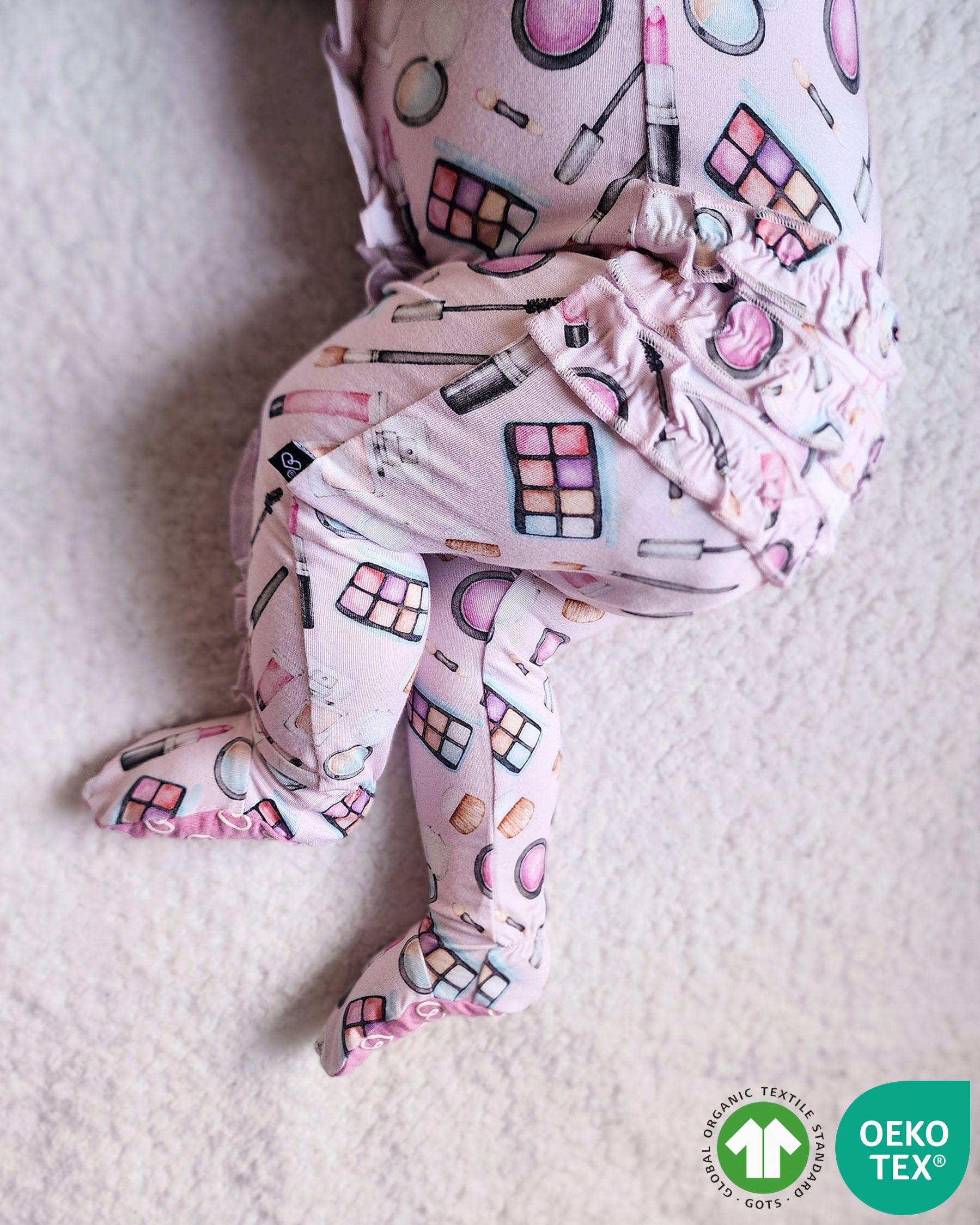 Makeup Ruffled Zippered Footie