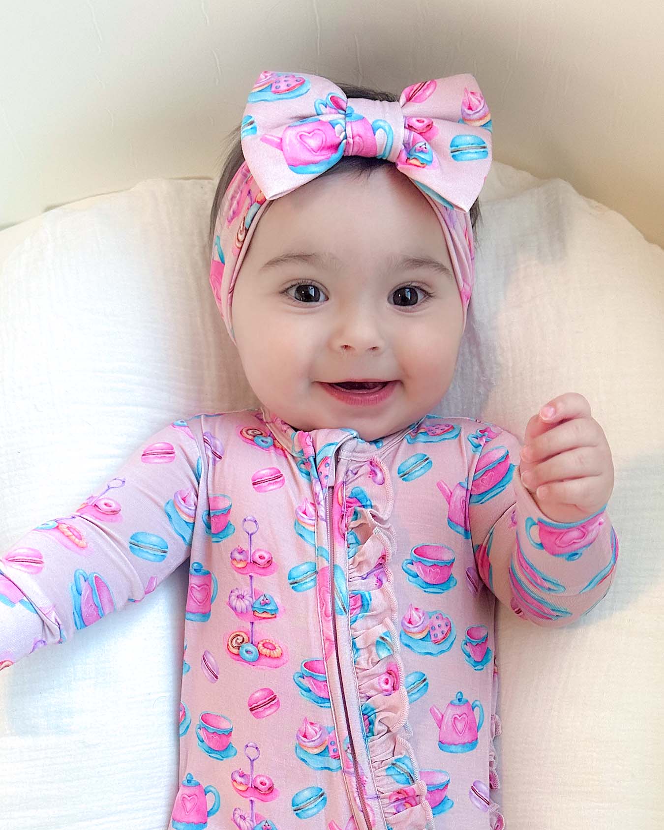 Camila Ruffled Zippered Footie