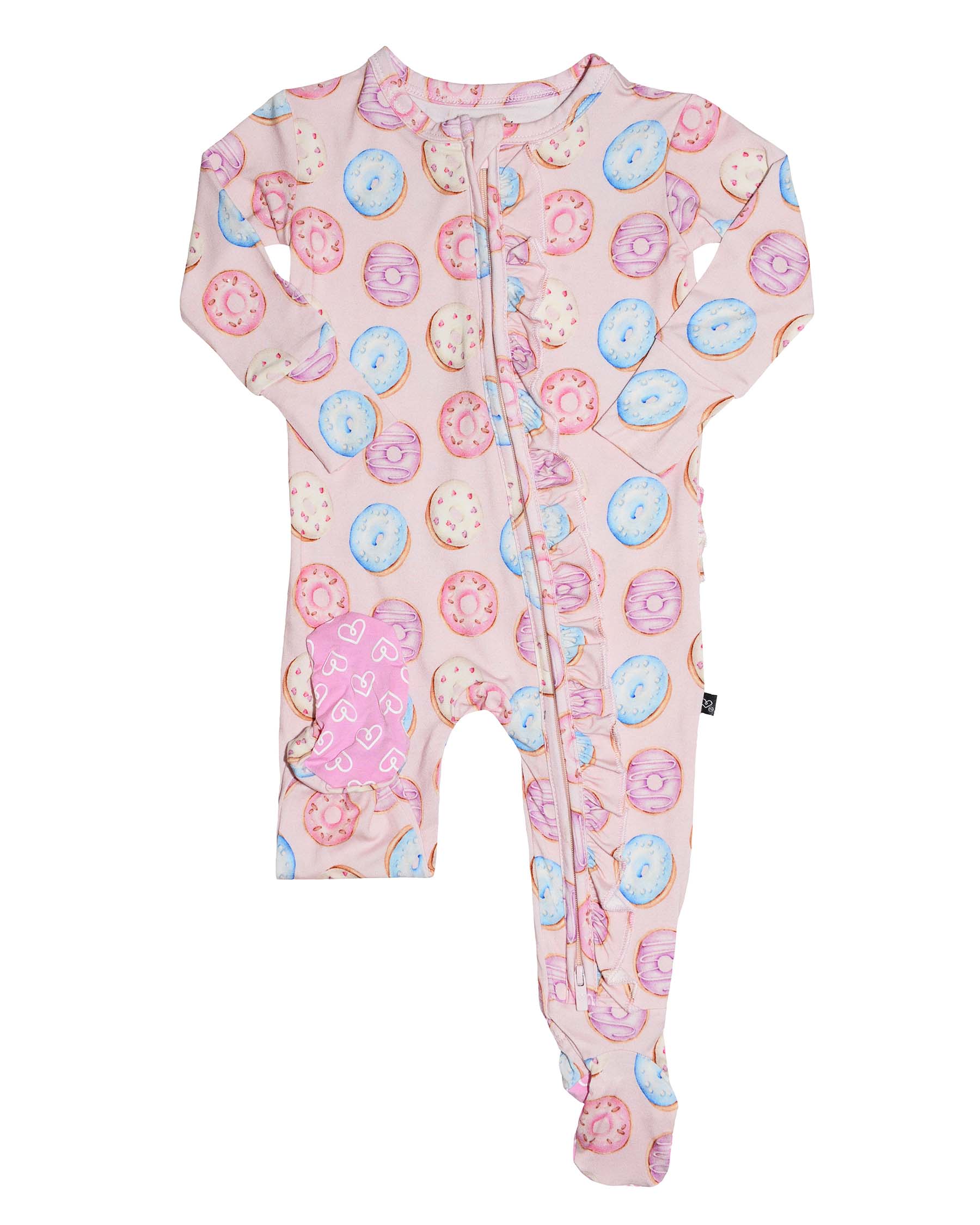 Donuts Ruffled Zippered Footie