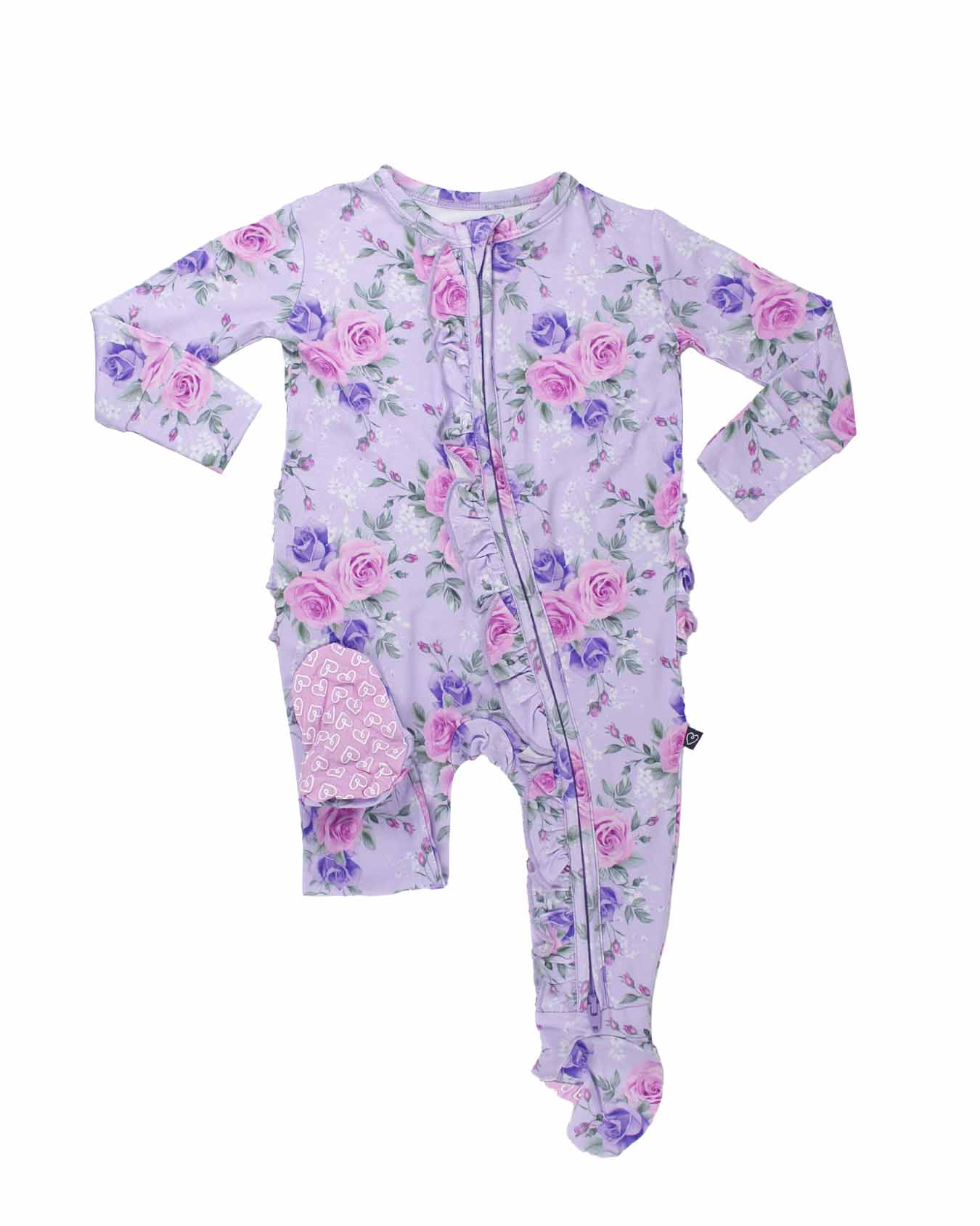 Eliza Ruffled Zippered Footie