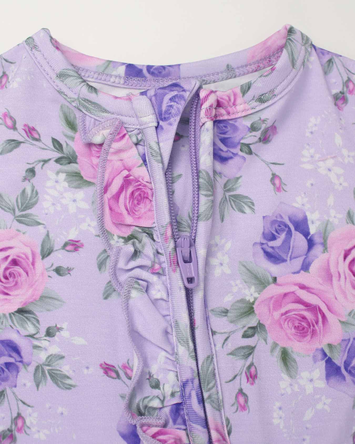 Eliza Ruffled Zippered Footie