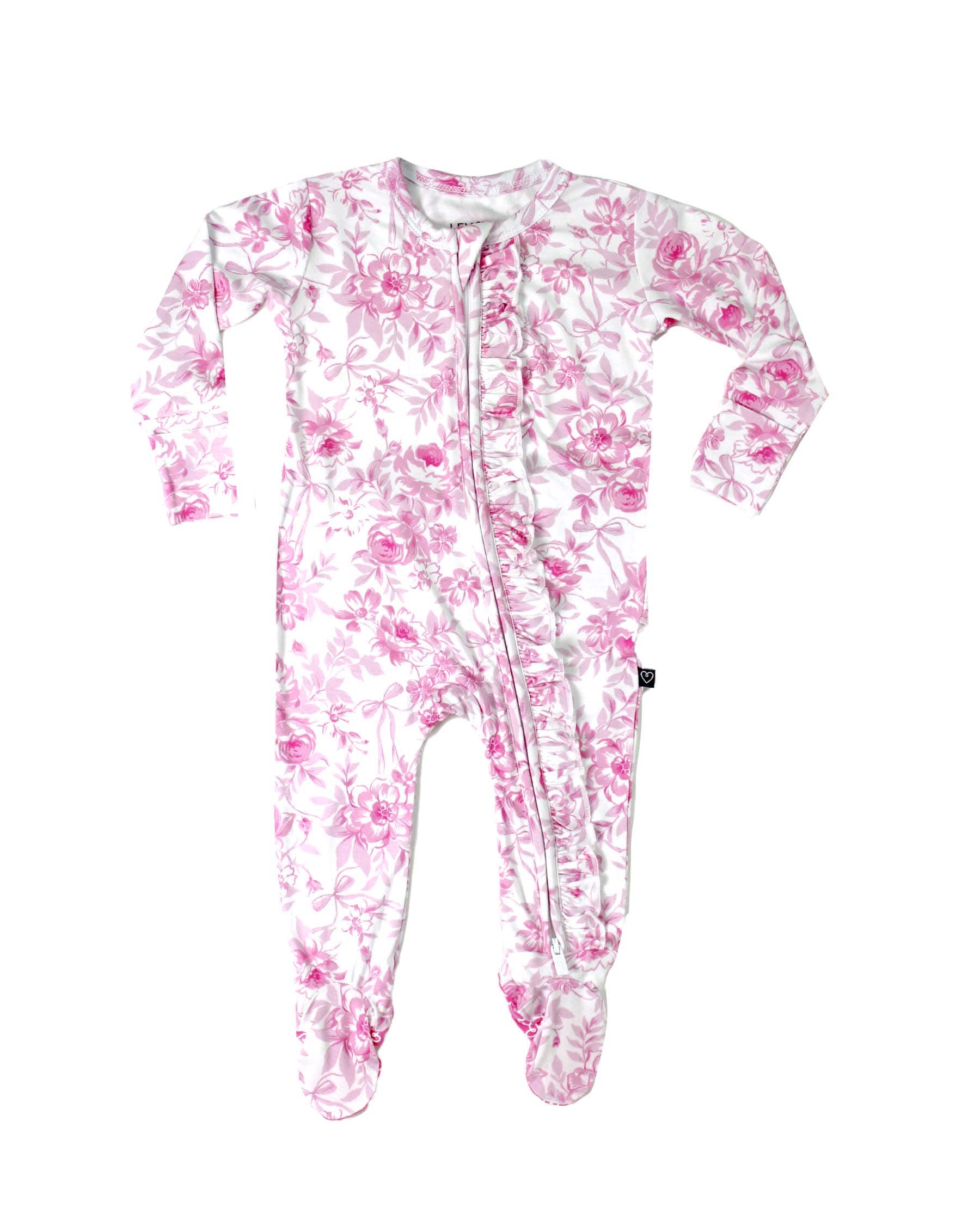 Evelyn Ruffled Zippered Footie