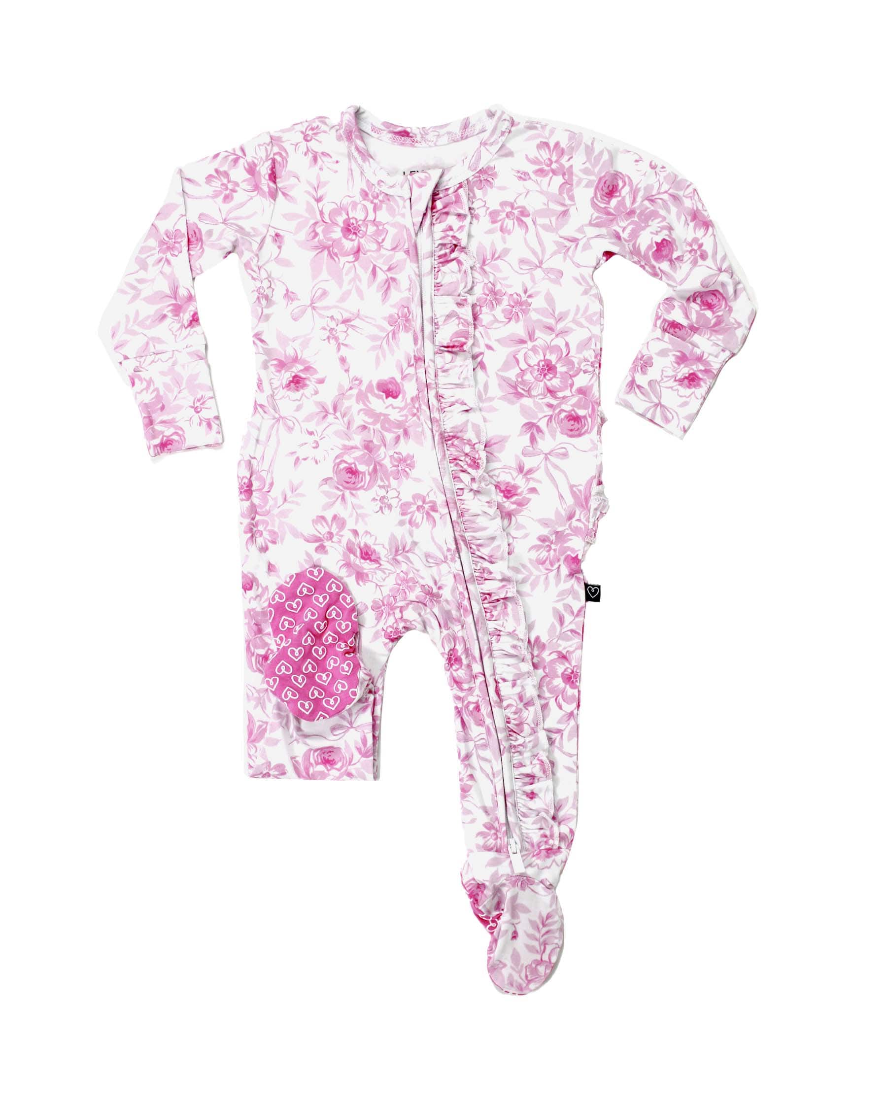 Evelyn Ruffled Zippered Footie