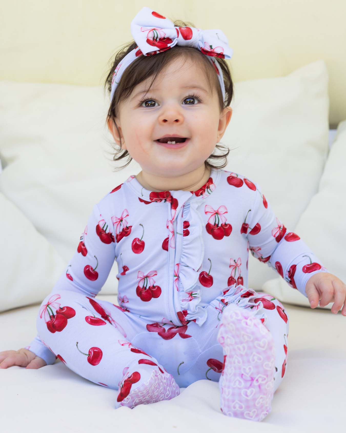 Alice Ruffled Zippered Footie