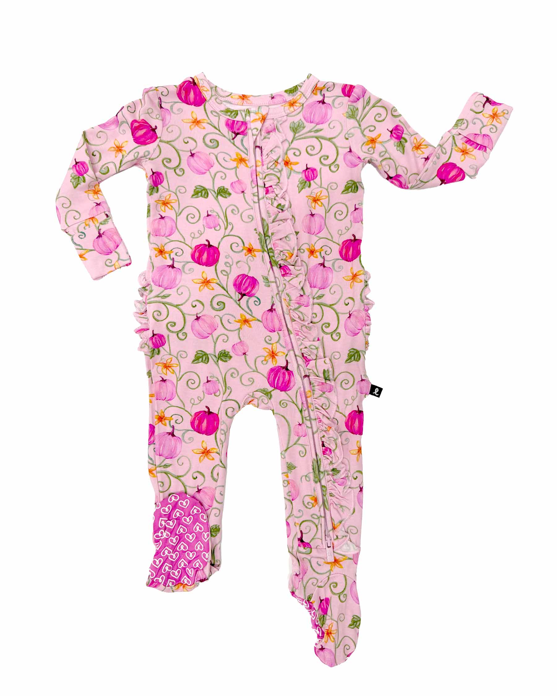 Sloane Ruffled Zippered Footie