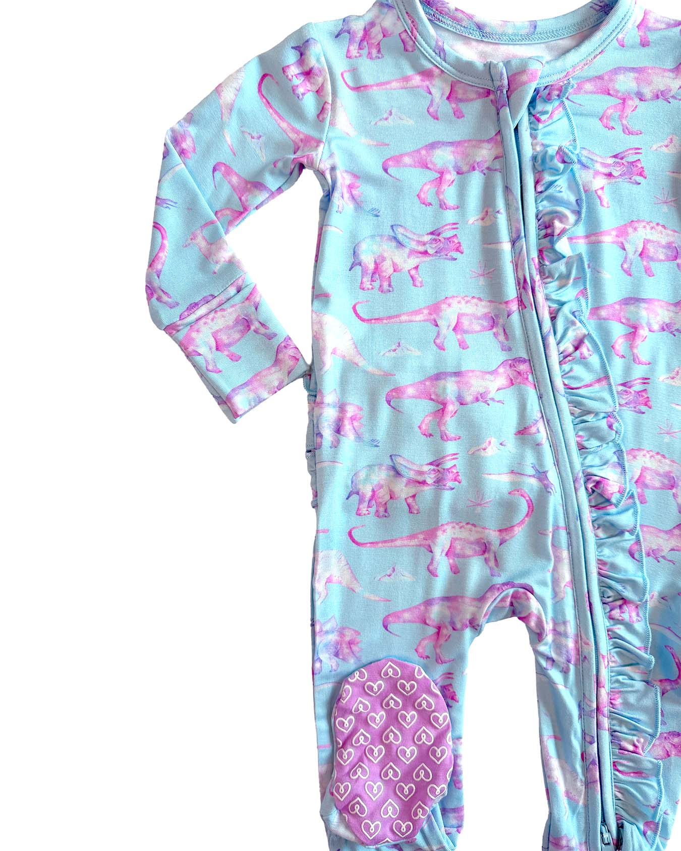 Jessica Ruffled Zippered Footie