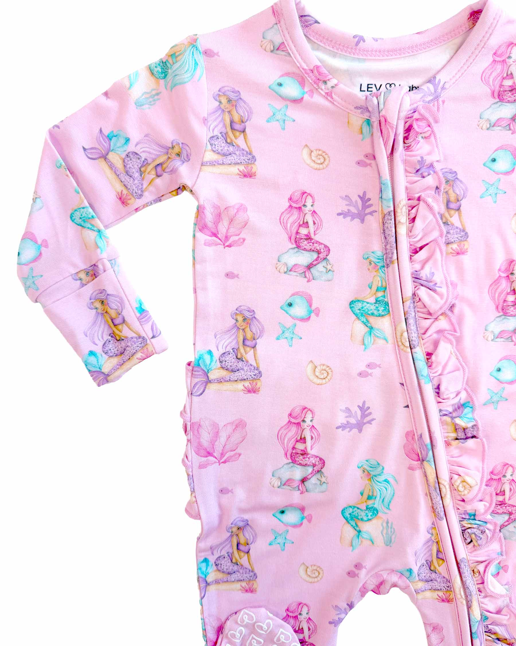Ariella Ruffled Zippered Footie