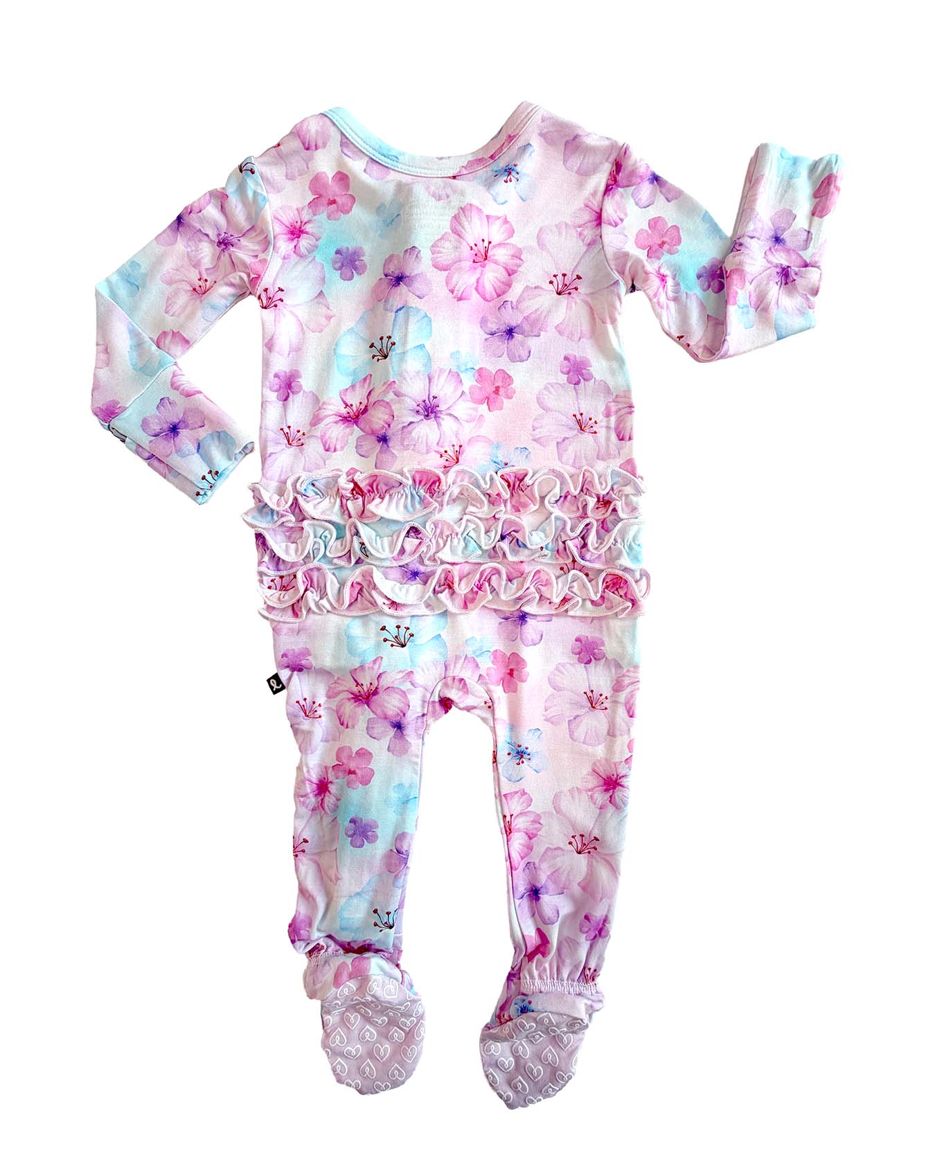 Gabriella Ruffled Zippered Footie