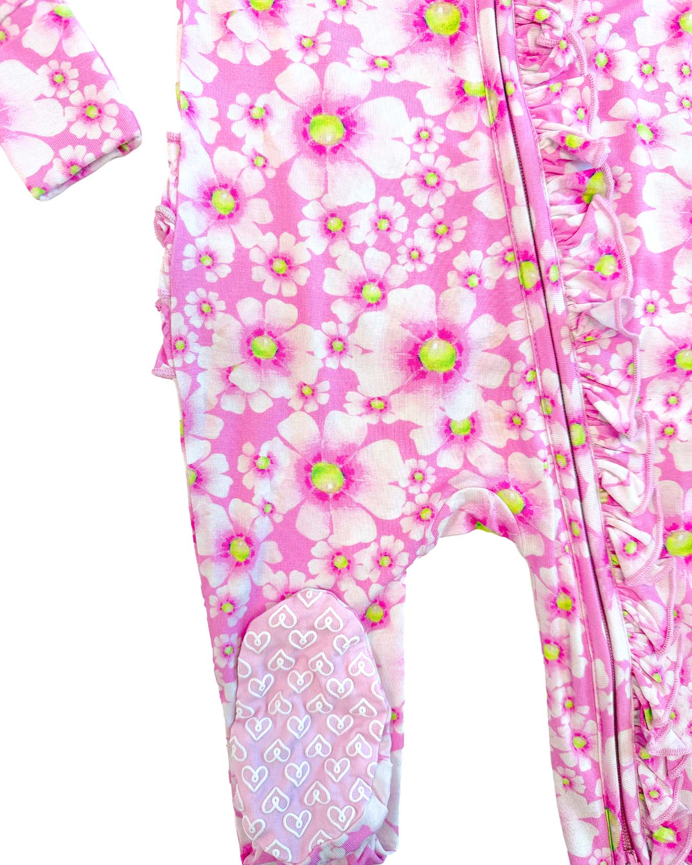 Jane Ruffled Zippered Footie