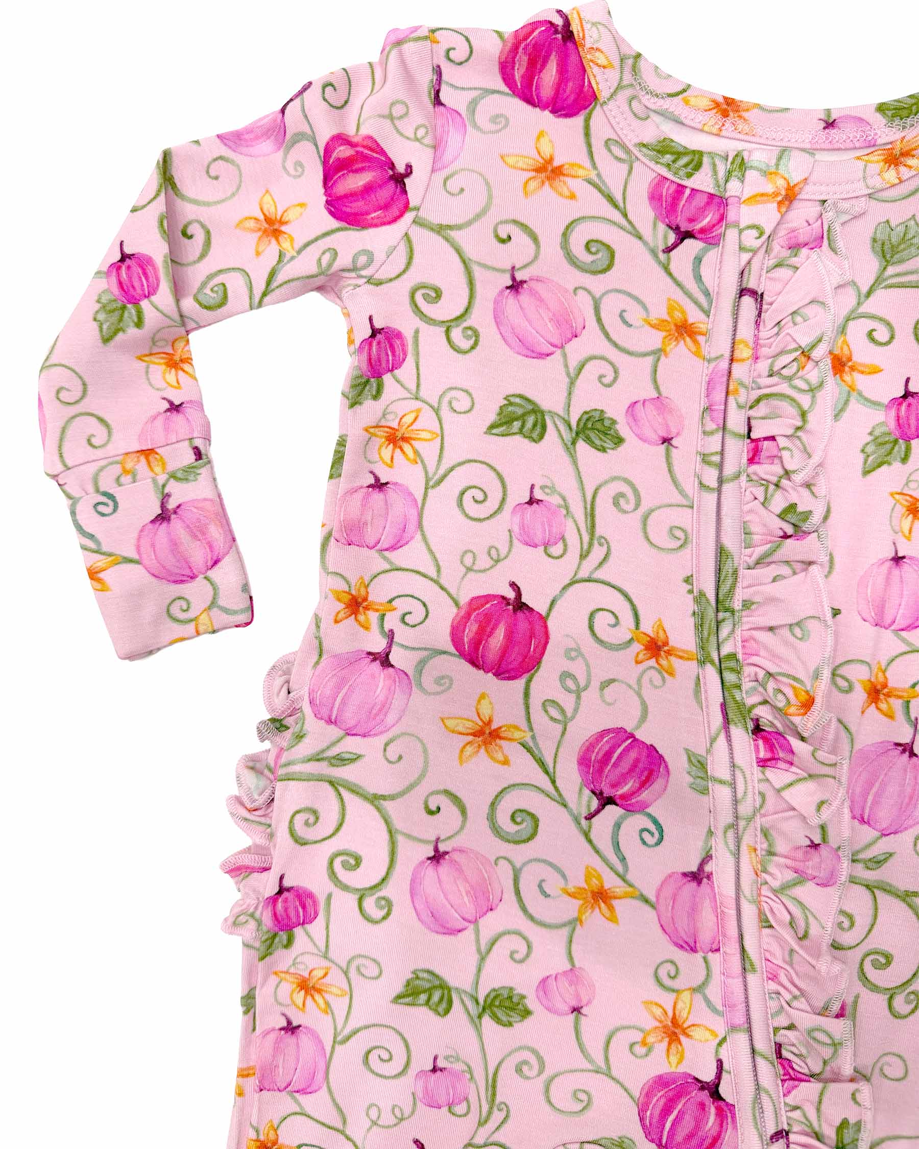 Sloane Ruffled Zippered Footie