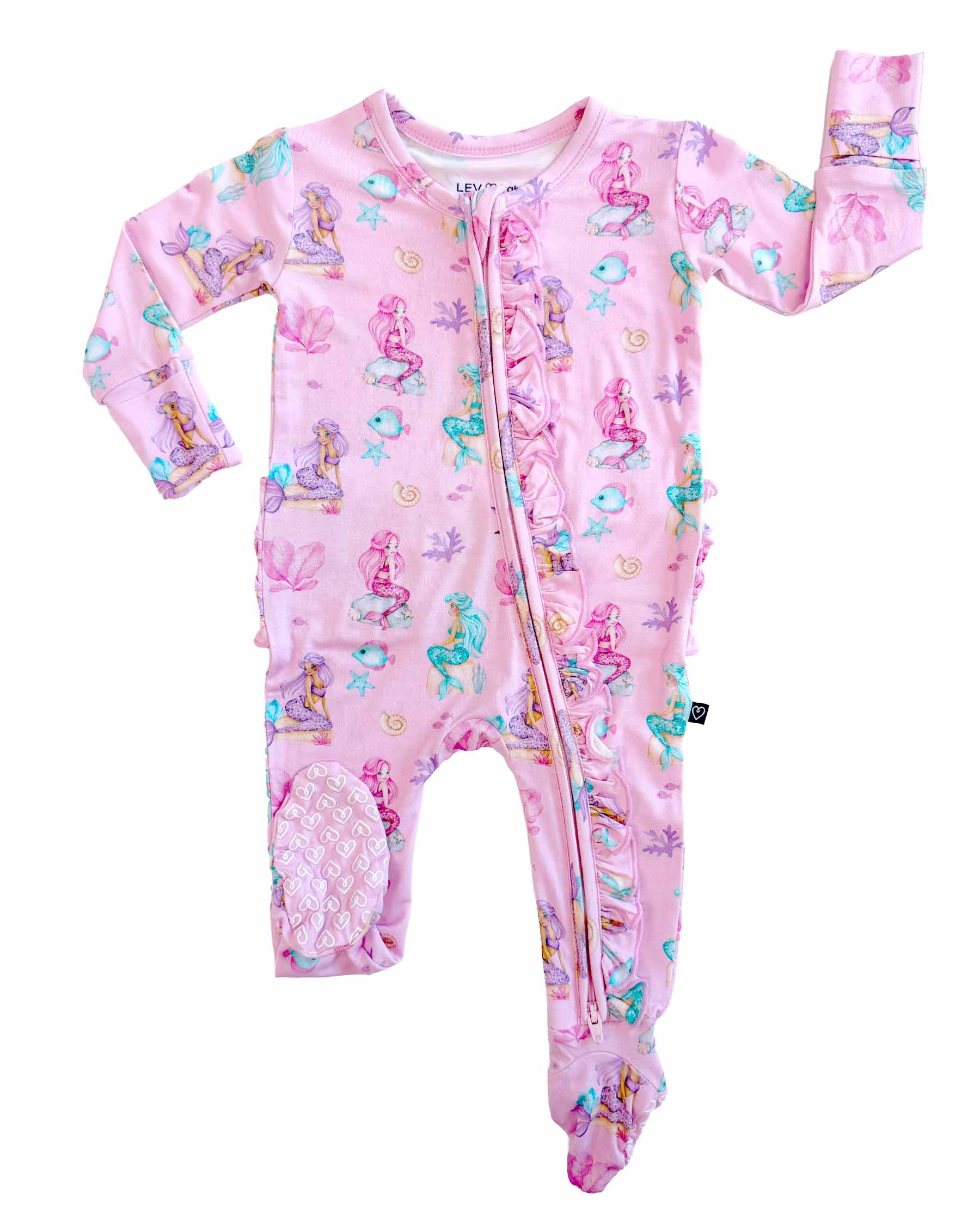 Ariella Ruffled Zippered Footie