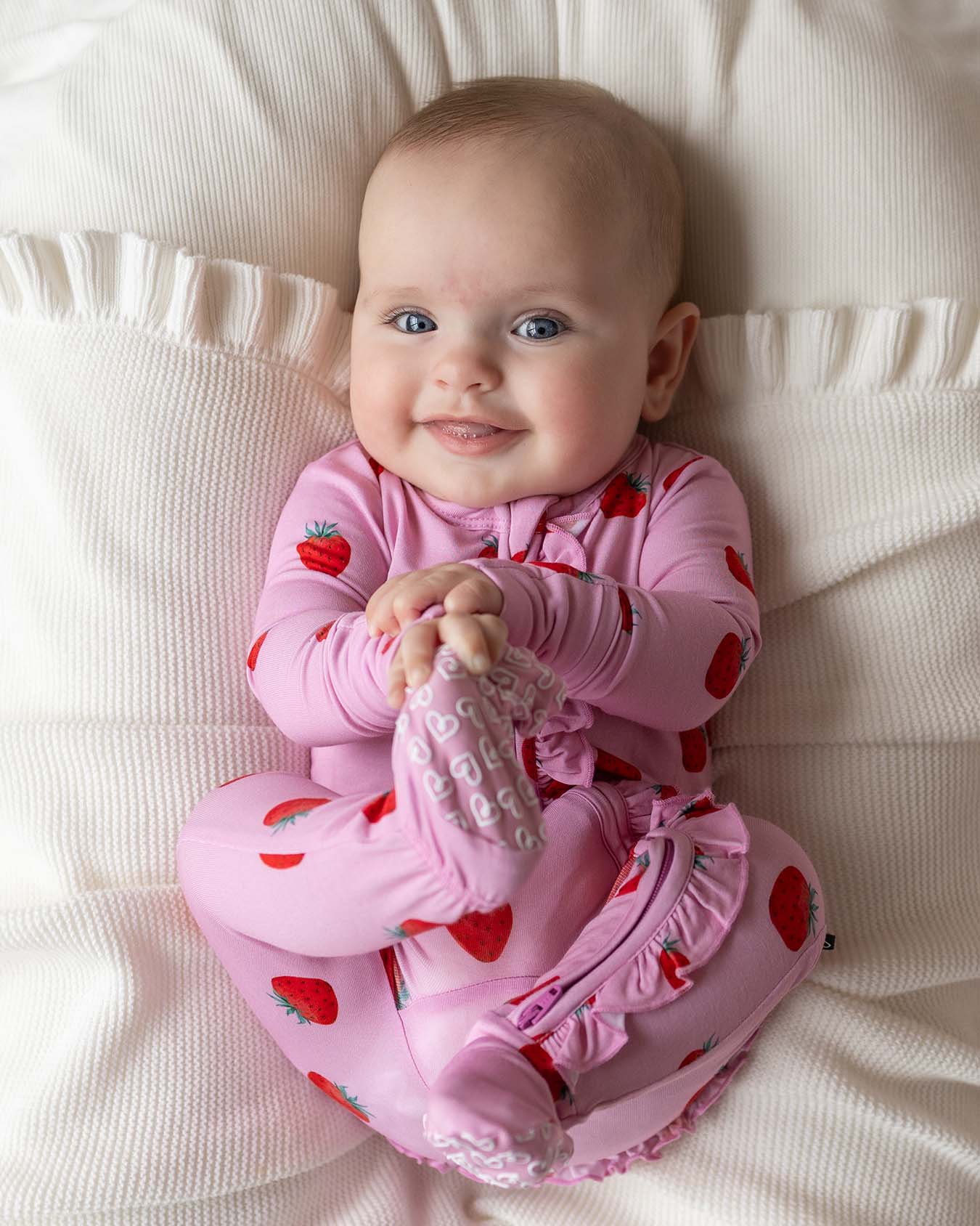 Hadley Ruffled Zippered Footie
