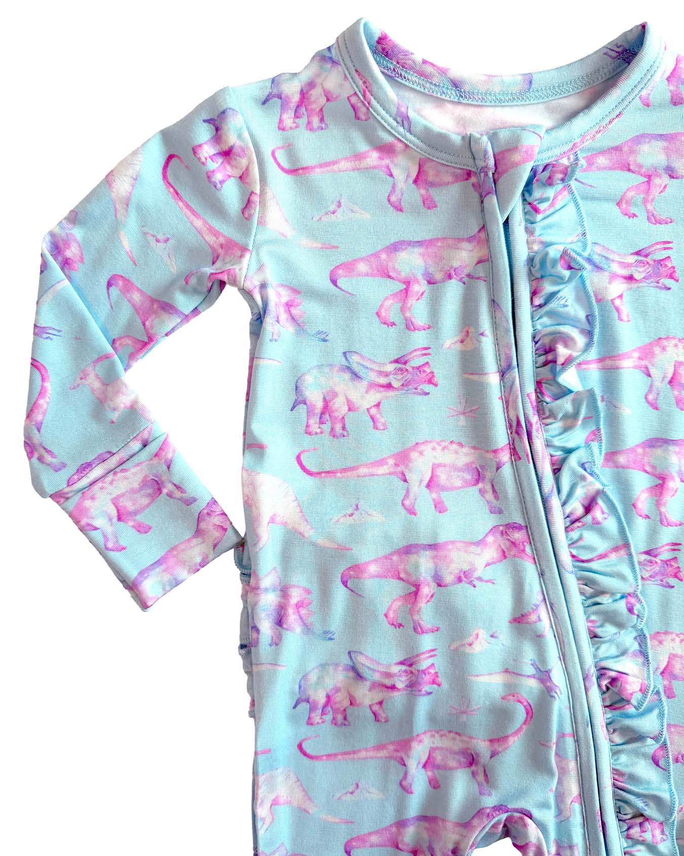 Jessica Ruffled Zippered Footie