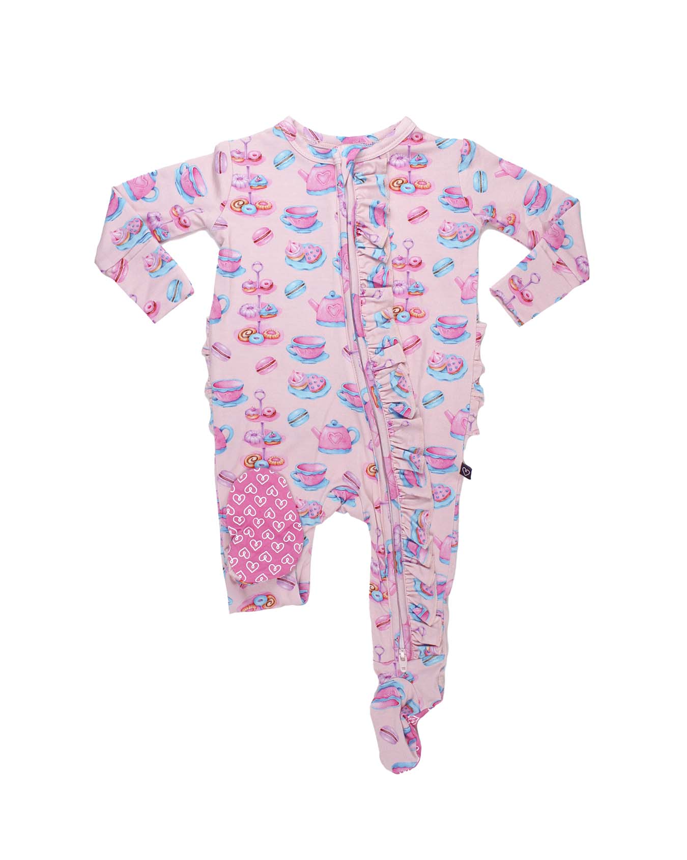 Camila Ruffled Zippered Footie