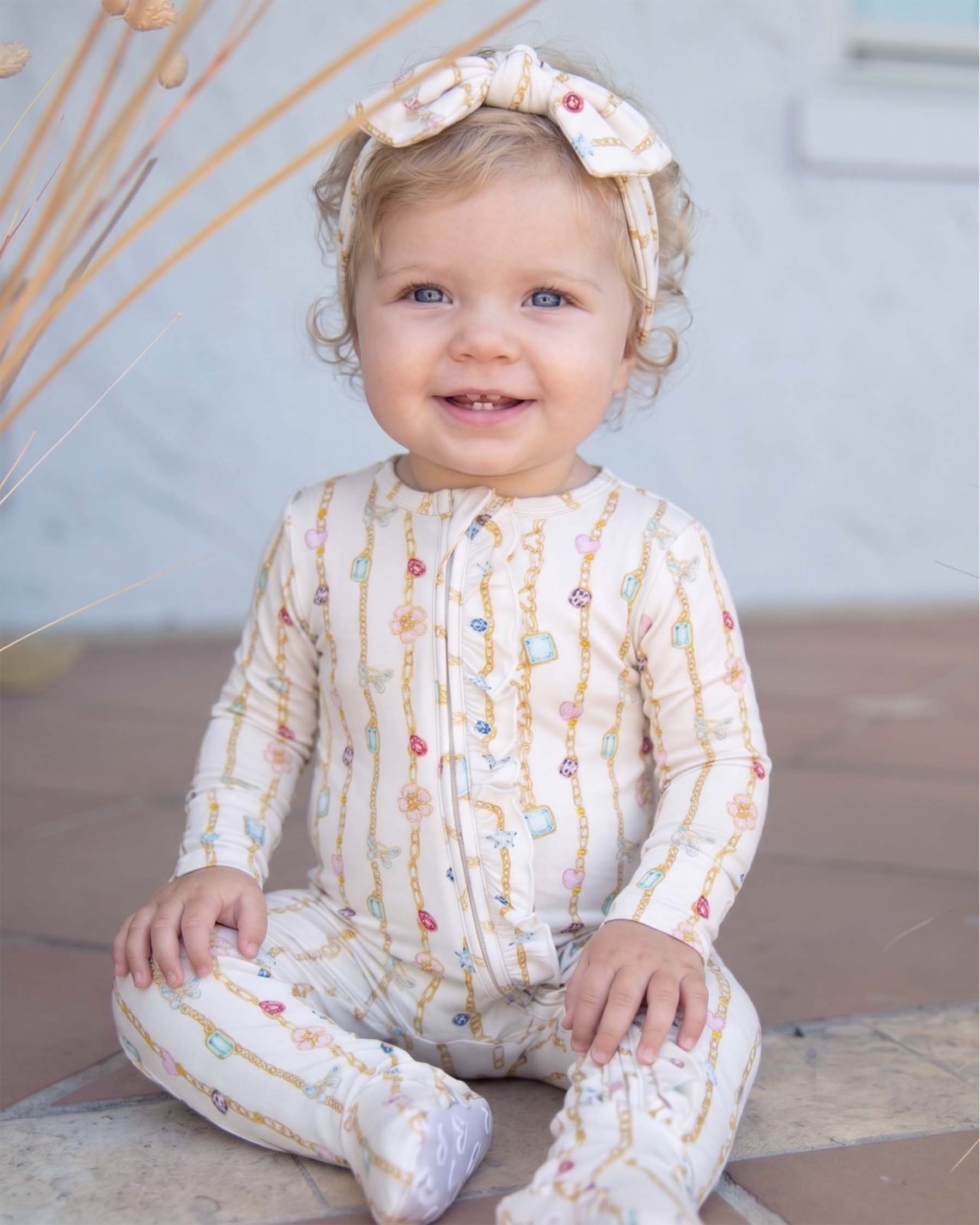 Elizabeth Ruffled Zippered Footie