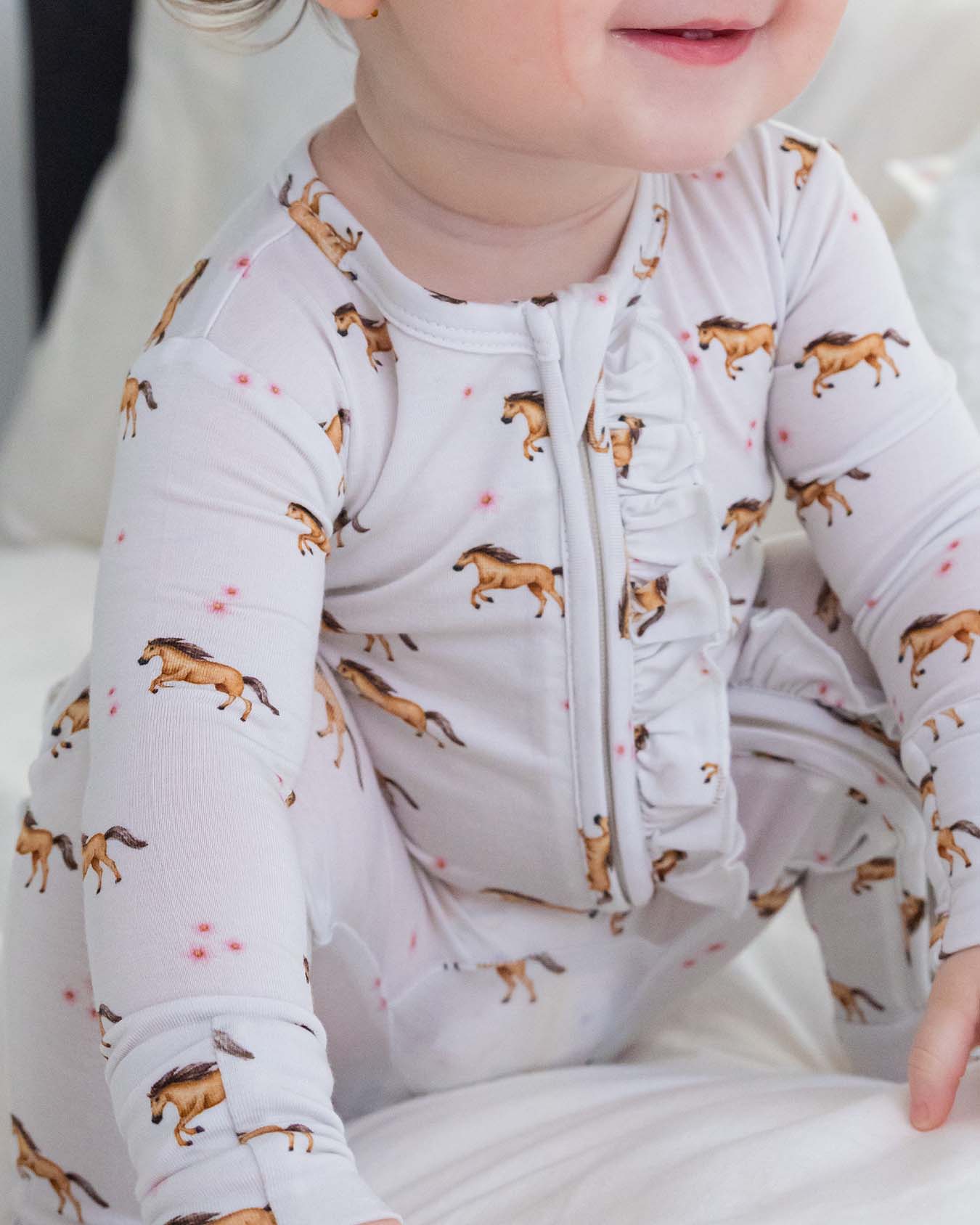 Juniper Ruffled Zippered Footie