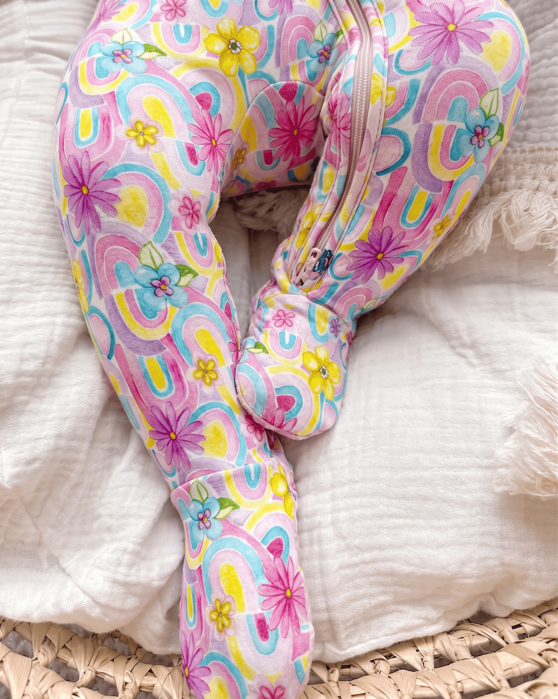 Gianna Ruffled Zippered Footie