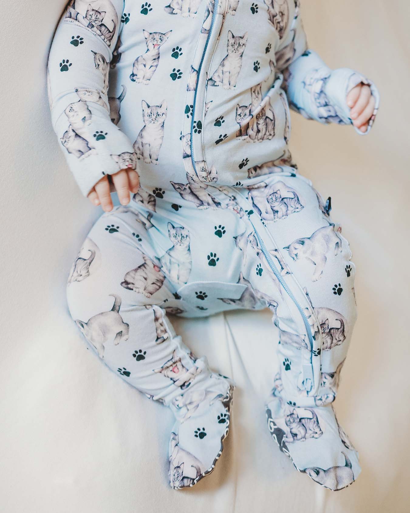 Grey Zippered Footie