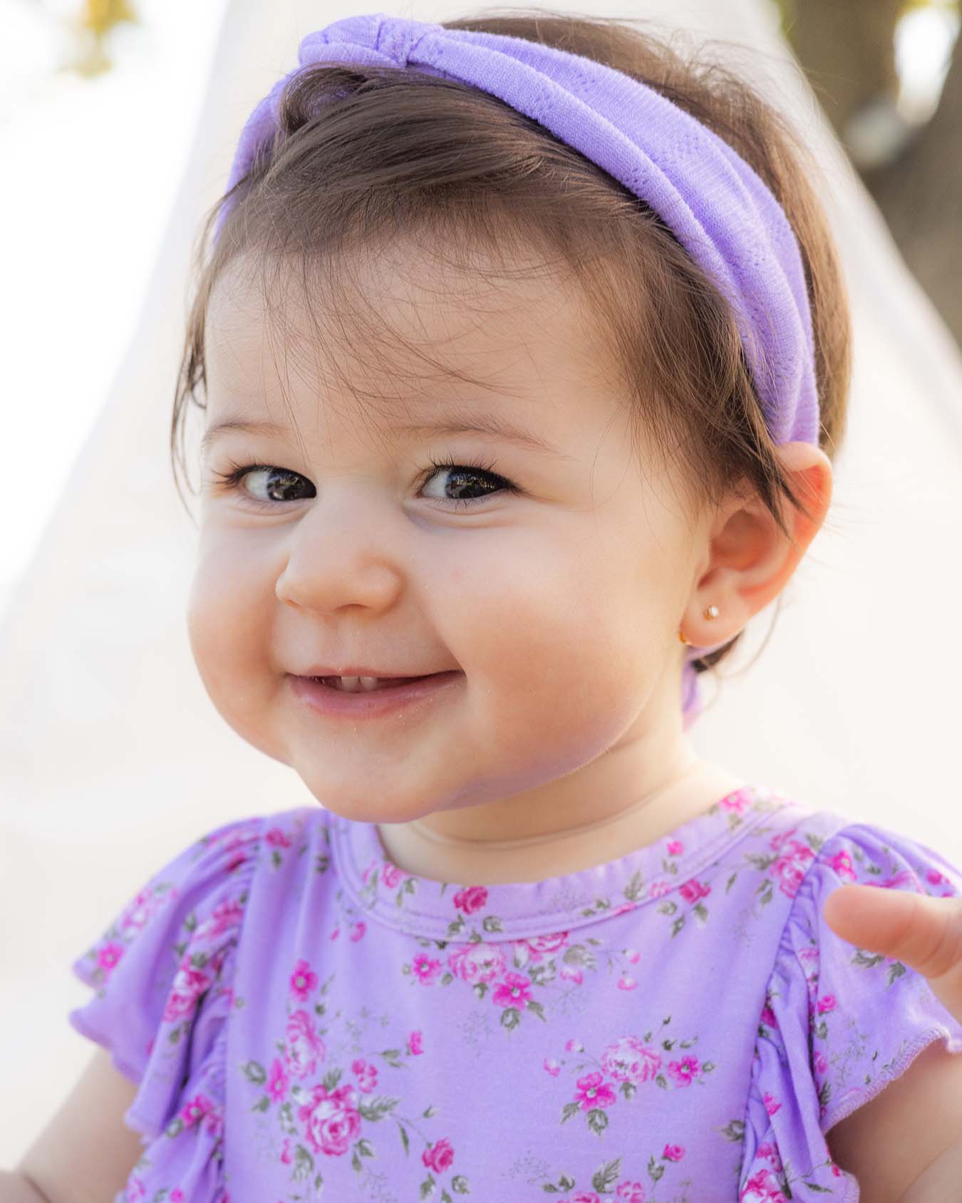 Solid Purple Pointelle Knotted Headband