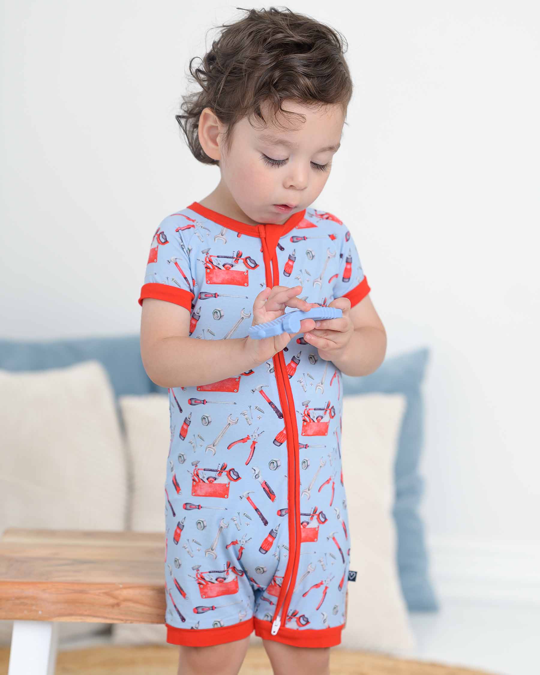 Matt Shorts Zippered Romper