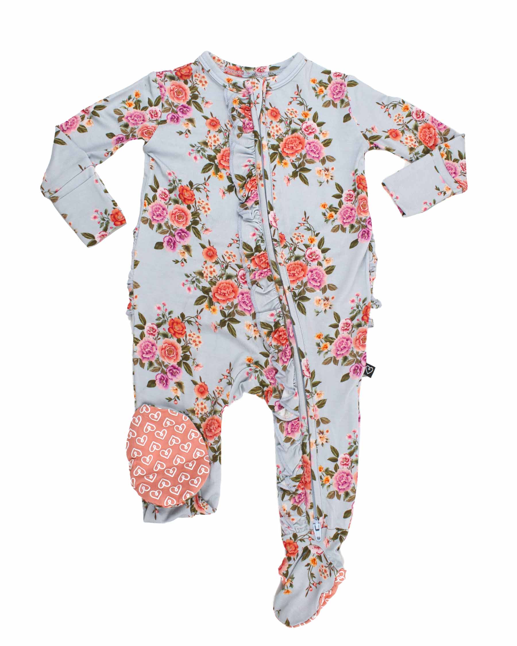 Quinn Ruffled Zippered Footie