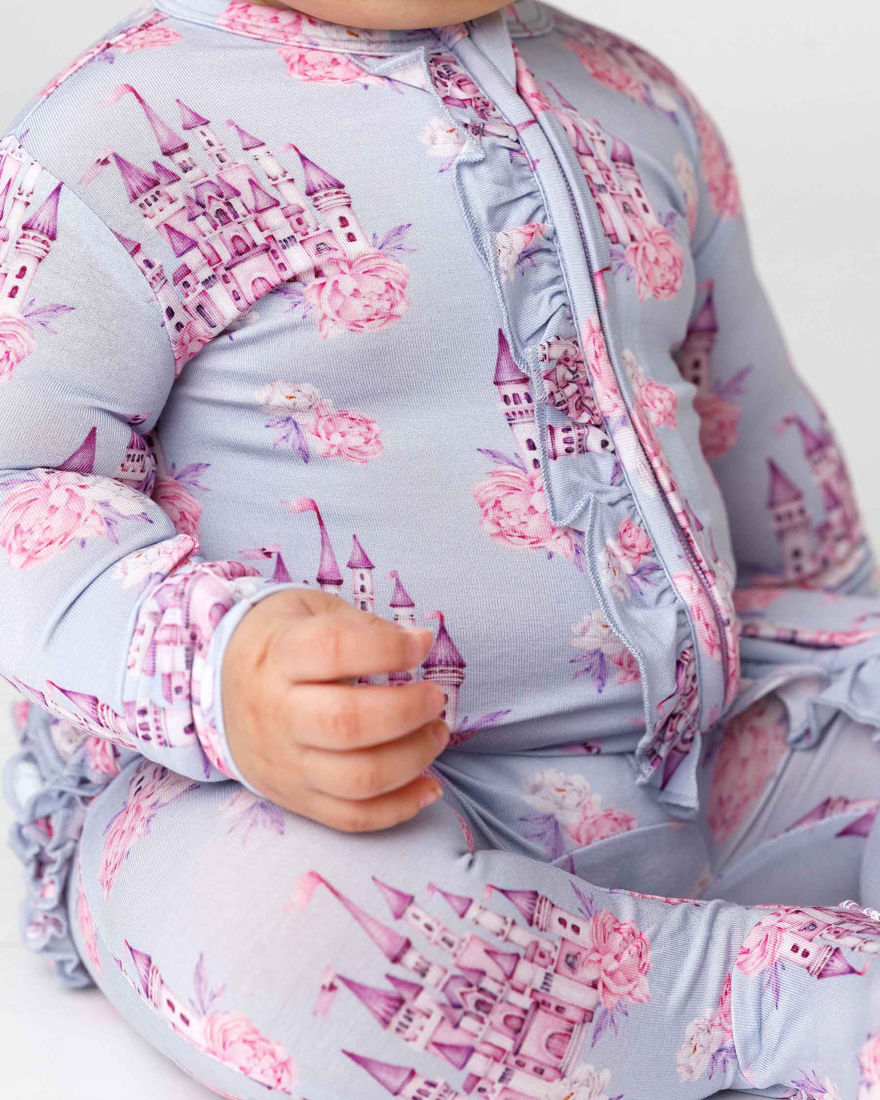 Samantha Ruffled Zippered Footie