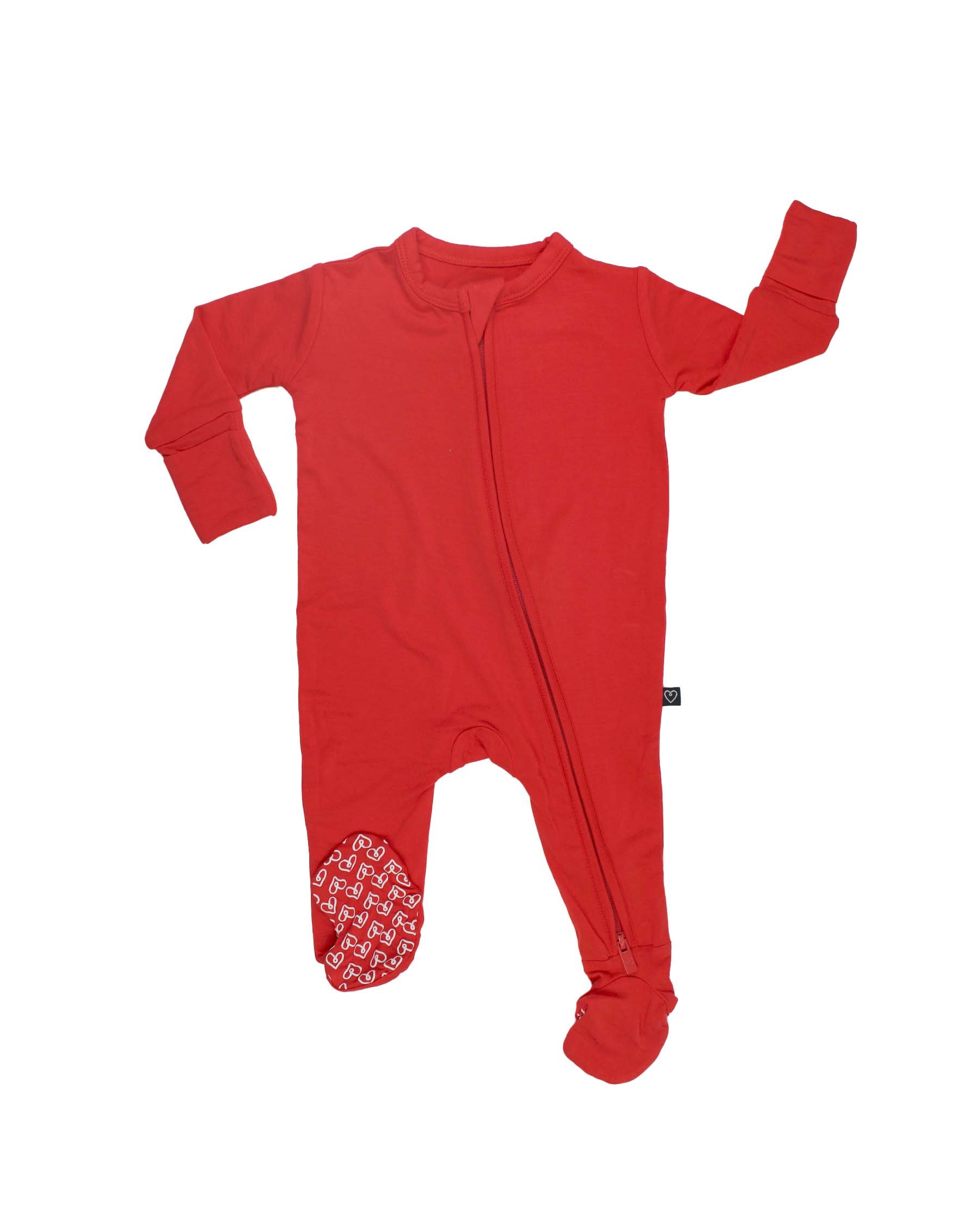 Scarlet Red Zippered Footie